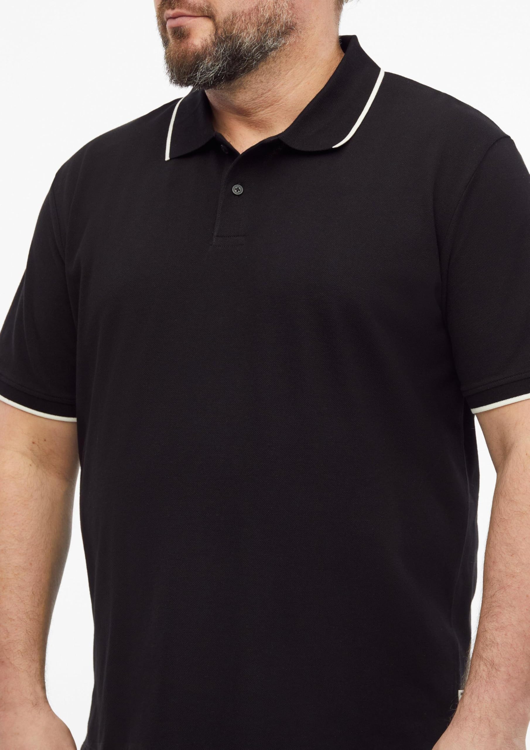 s.Oliver Piqué-Poloshirt Kontrast-Details Baumwolle