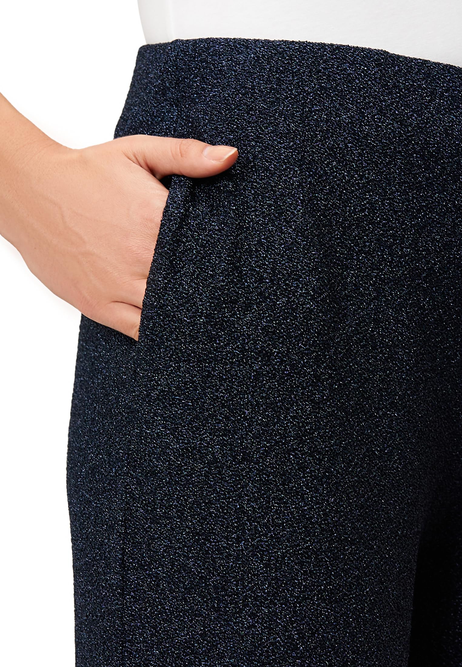 zero Stoffhose mit Lurexfaden Gr. 40 Teal Ocean Glanz