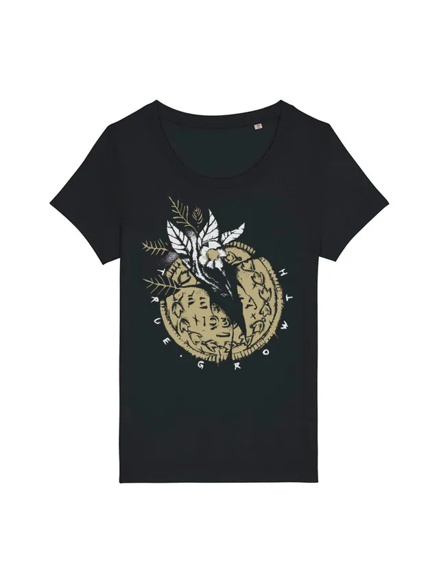 dna merch Wahres Wachstum T-Shirt Damen schwarz Baumwolle