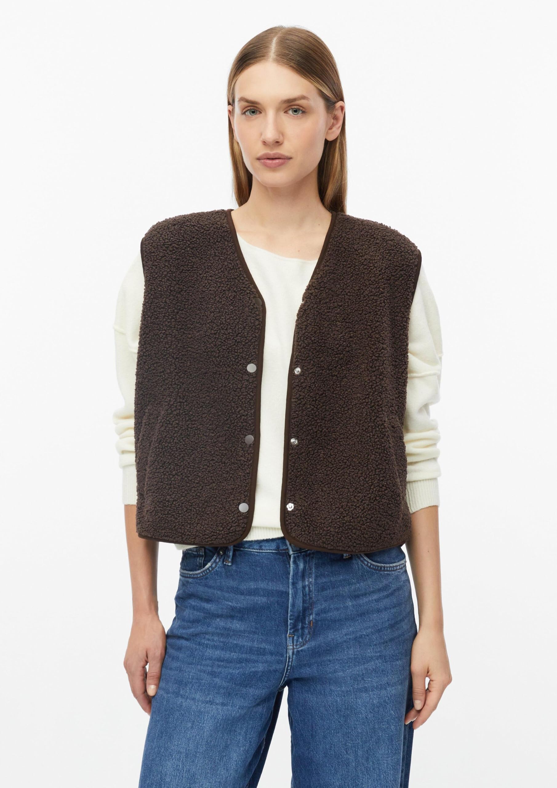 s.Oliver RED LABEL Teddy-Weste Relaxed Fit flauschig
