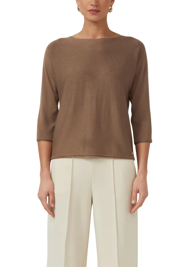 s.Oliver Red Label Feinstrickpullover Cognac 34 Glitzer