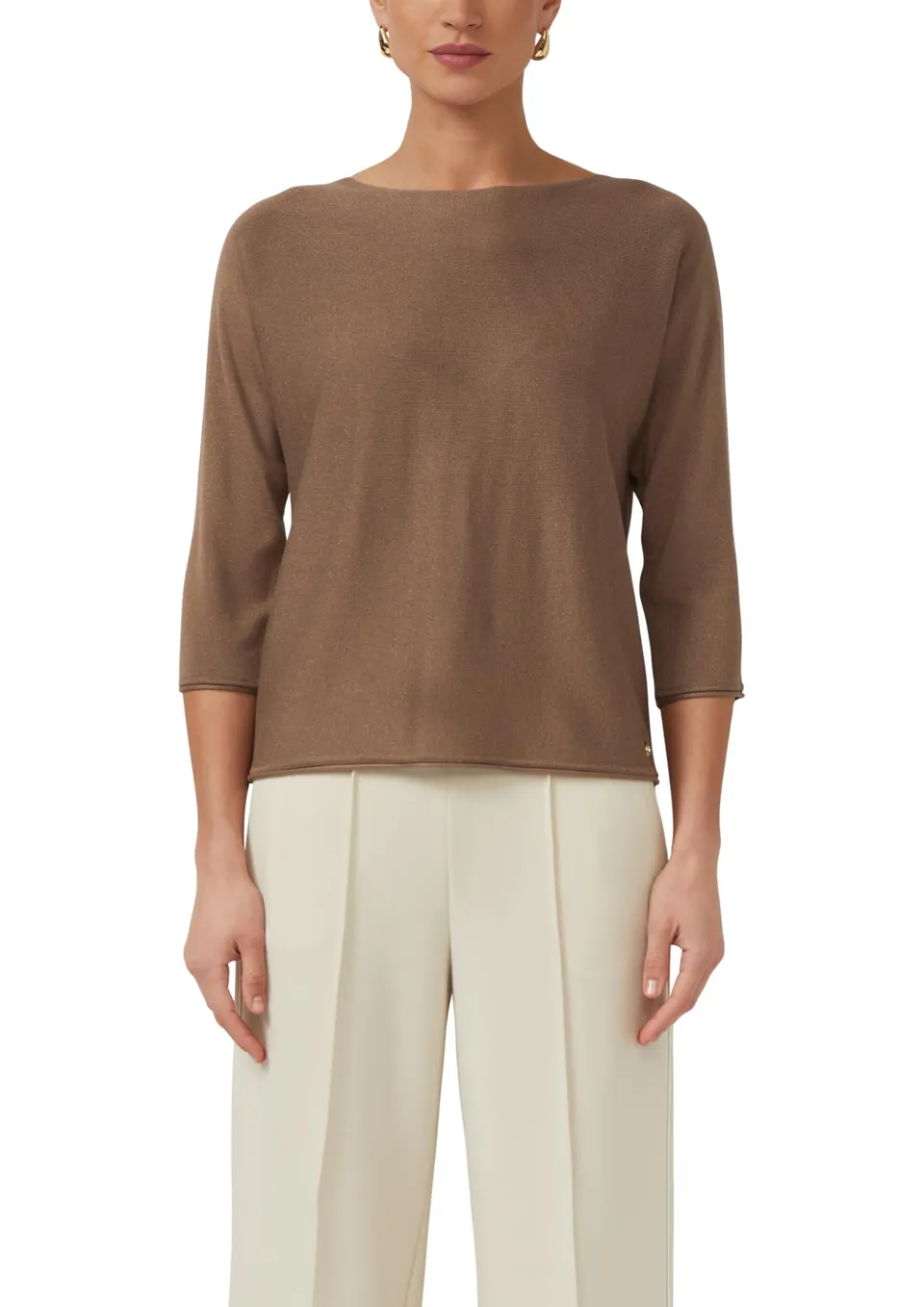 s.Oliver Red Label Feinstrickpullover Cognac 34 Glitzer