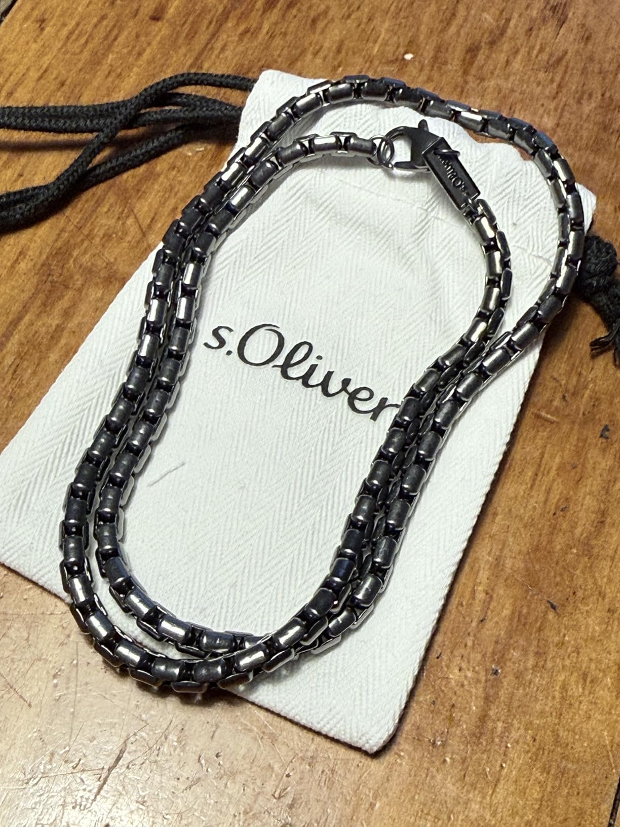 s.Oliver Halskette Venezianer Edelstahl schwarz