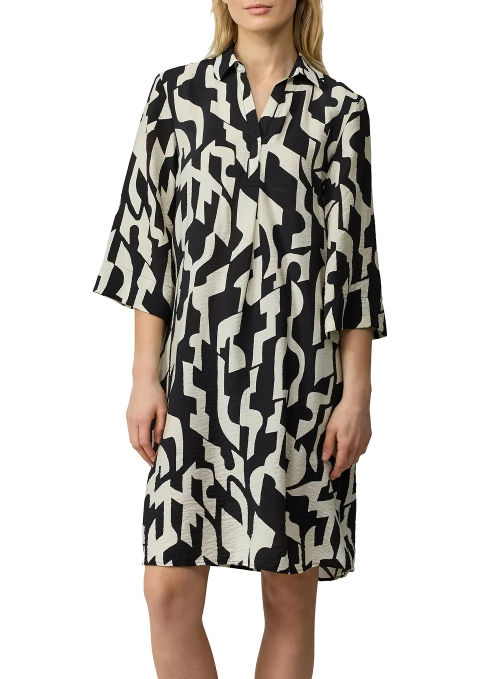 s.Oliver Hemdblusenkleid 3/4-Ärmel Kleid Gr.42 mit Taschen