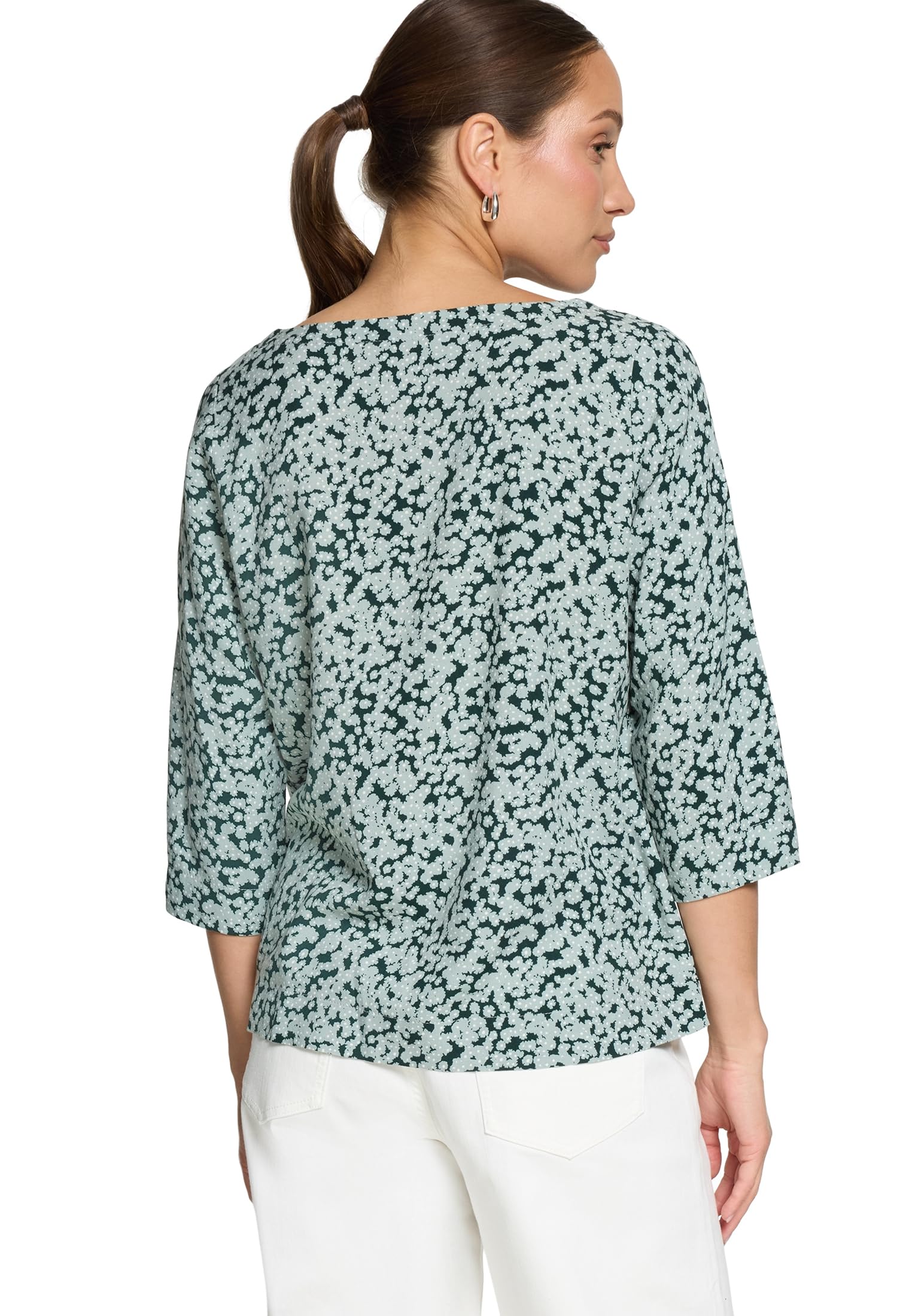 zero Blusenshirt mit Print Dark Green Blue Gr.40 leicht