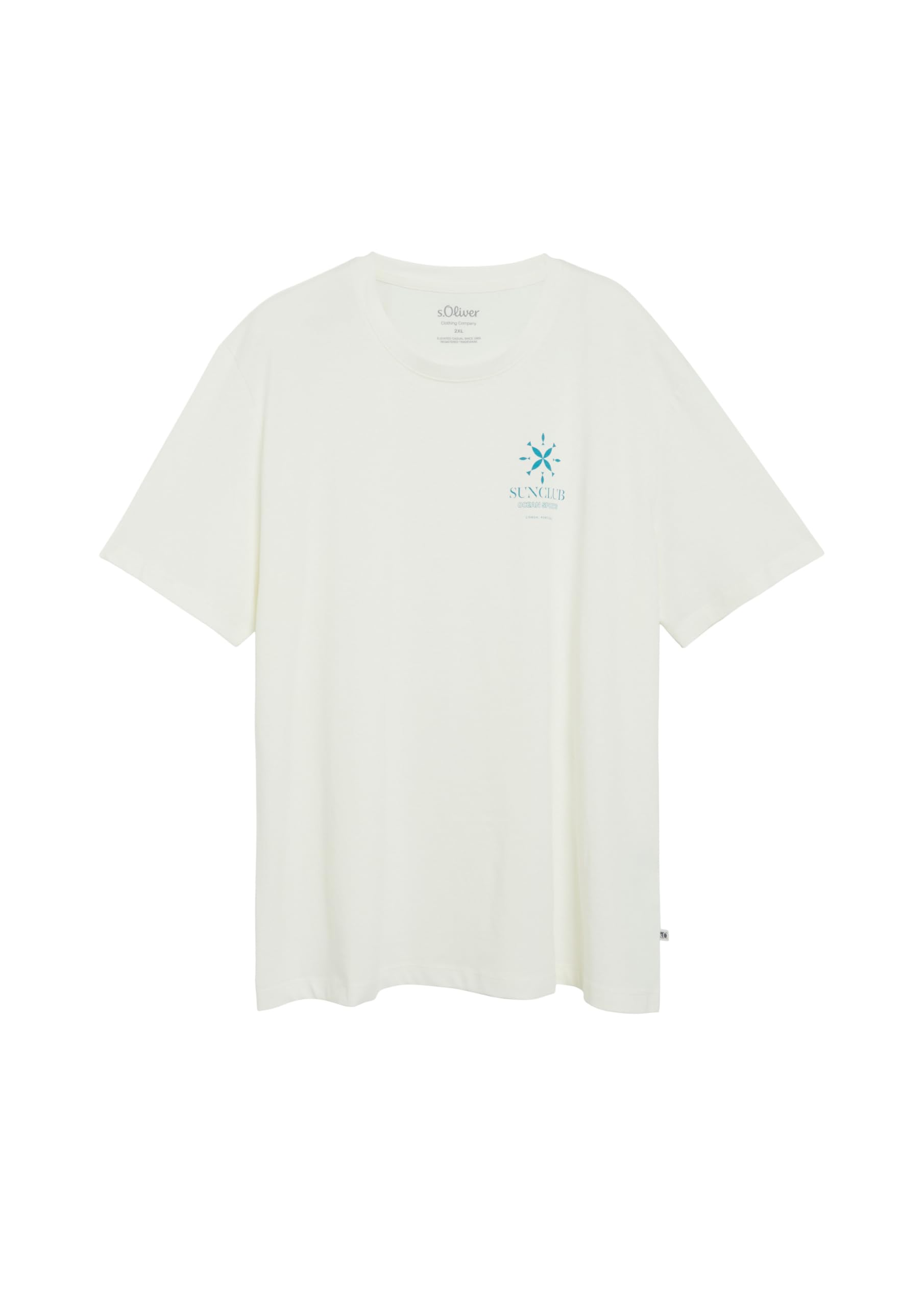 s.Oliver Junior Baumwoll-Jersey T-Shirt creme mit Print