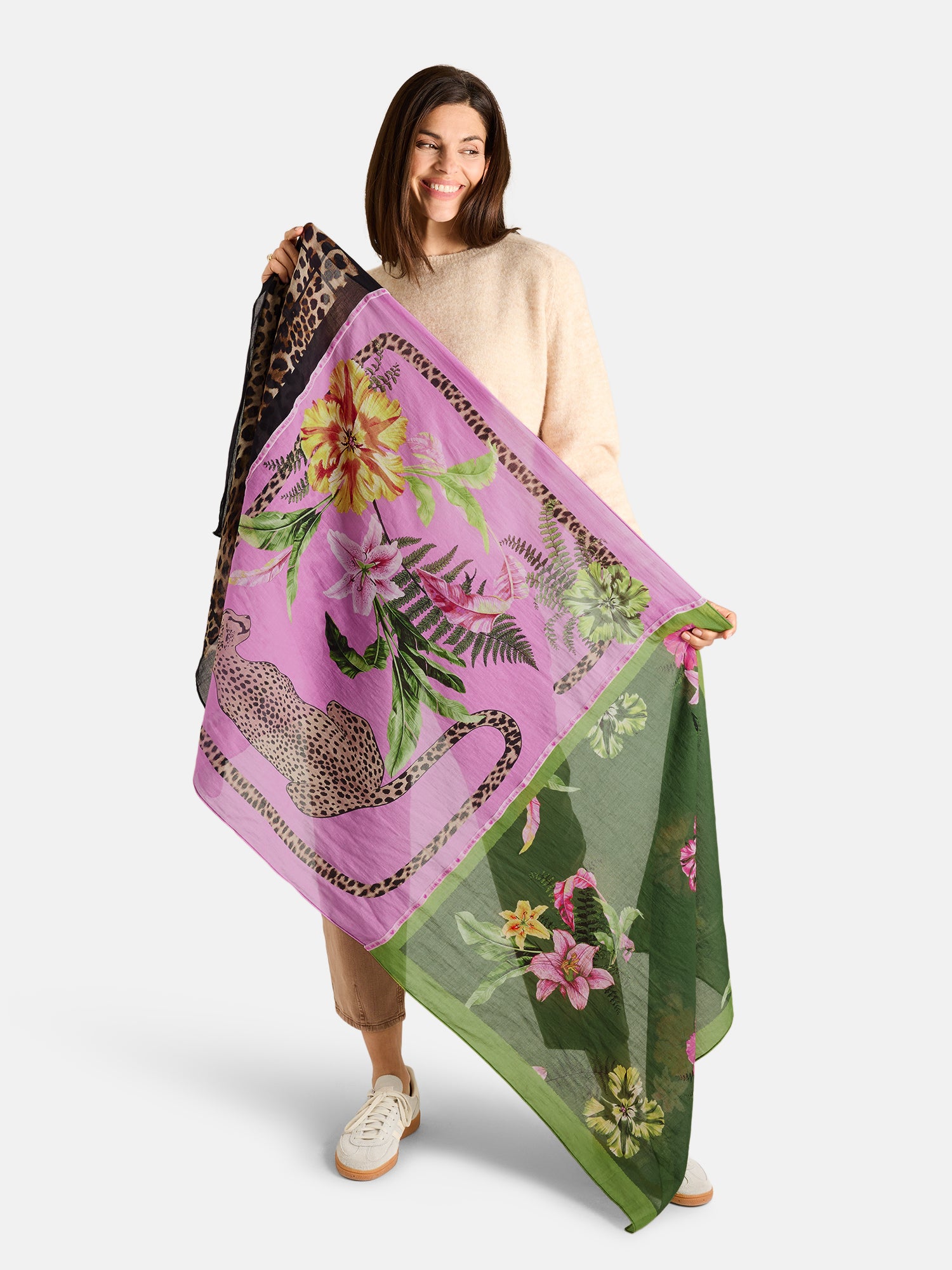 Lieblingsstück MadiL Tuch dunkelbraun Baumwolle 80x200