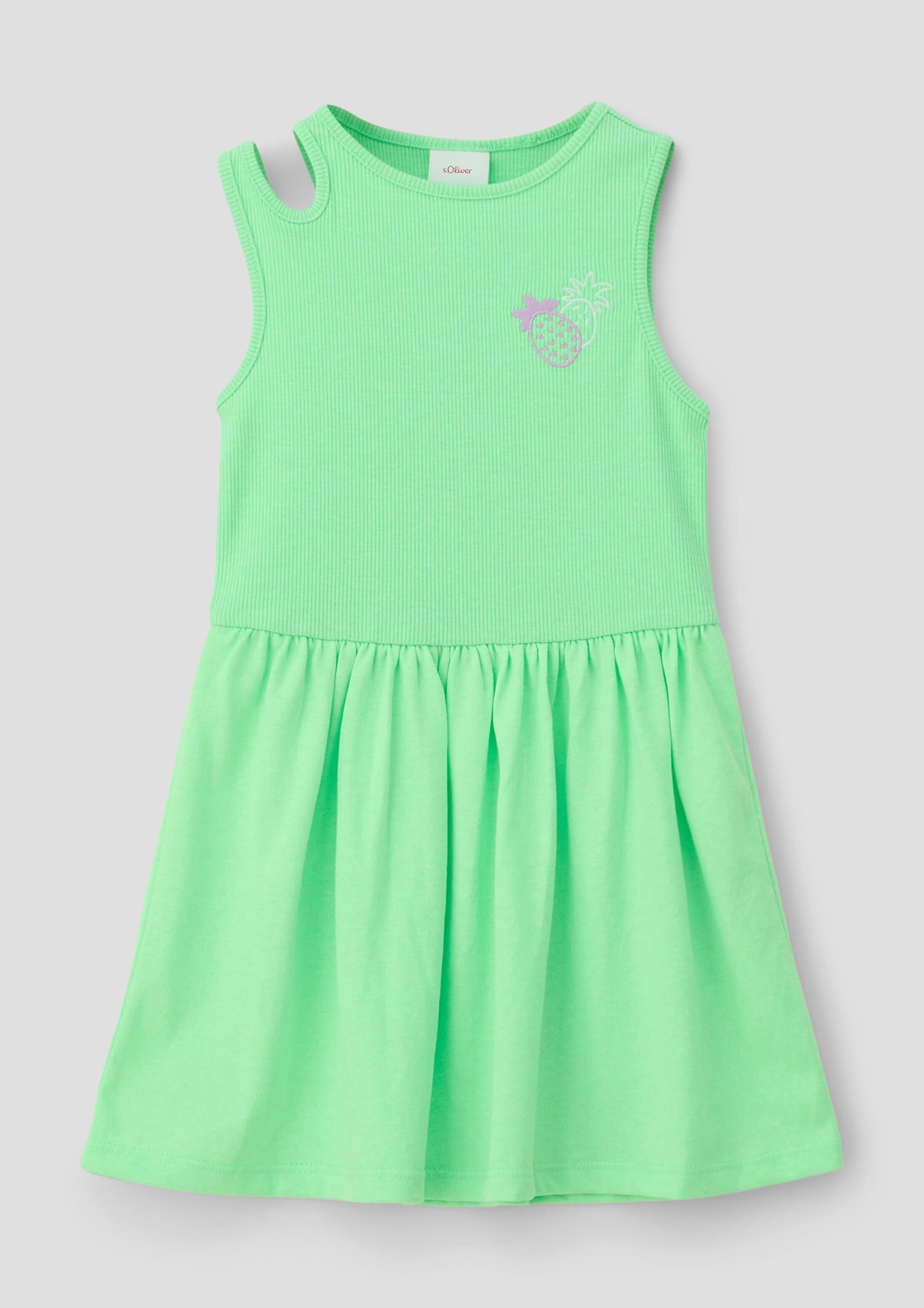 s.Oliver Junior Kleid ärmellos Ripp 92 limettengrün Cut-Outs