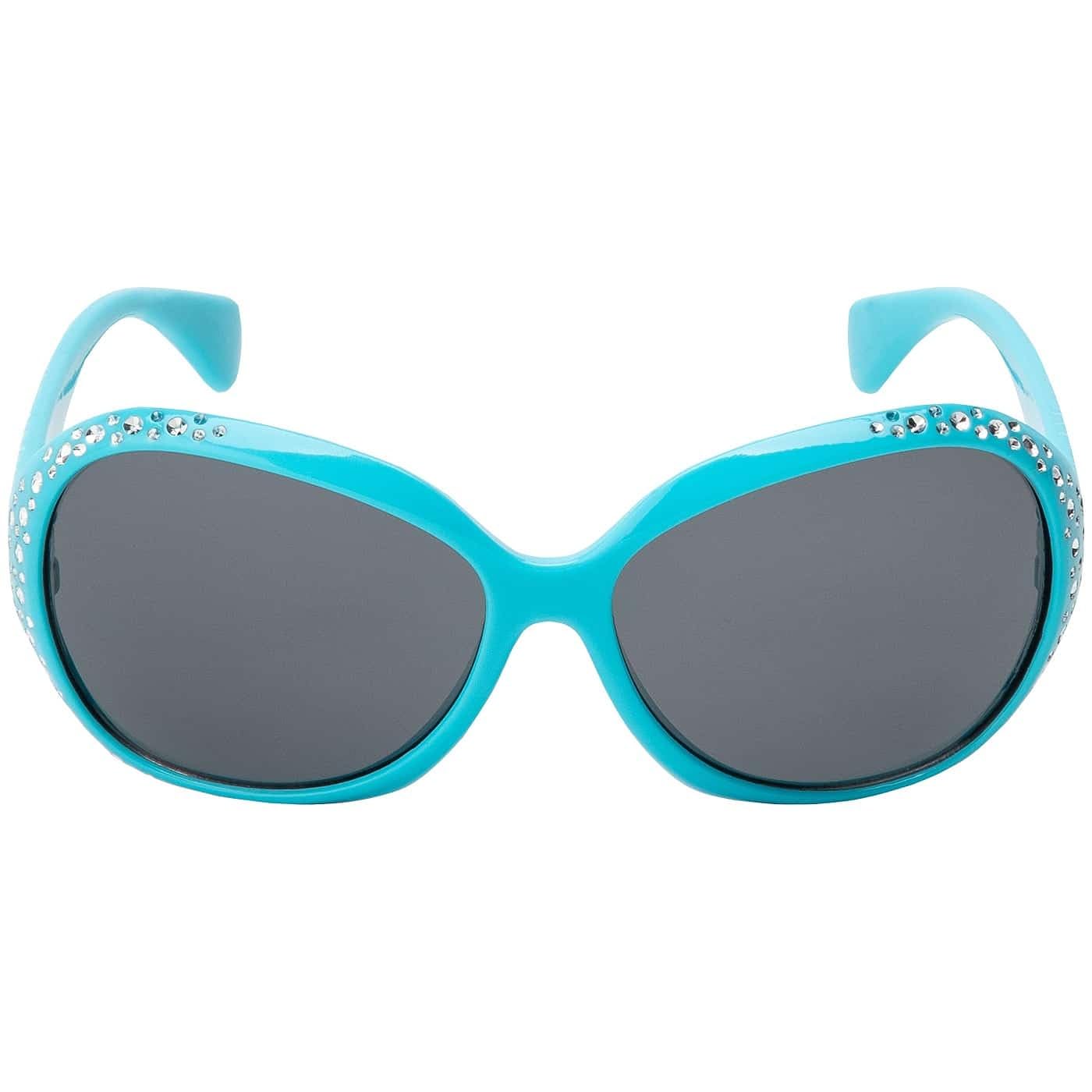 BEZLIT Kinder Sonnenbrille oval Blau mit Strass UV400