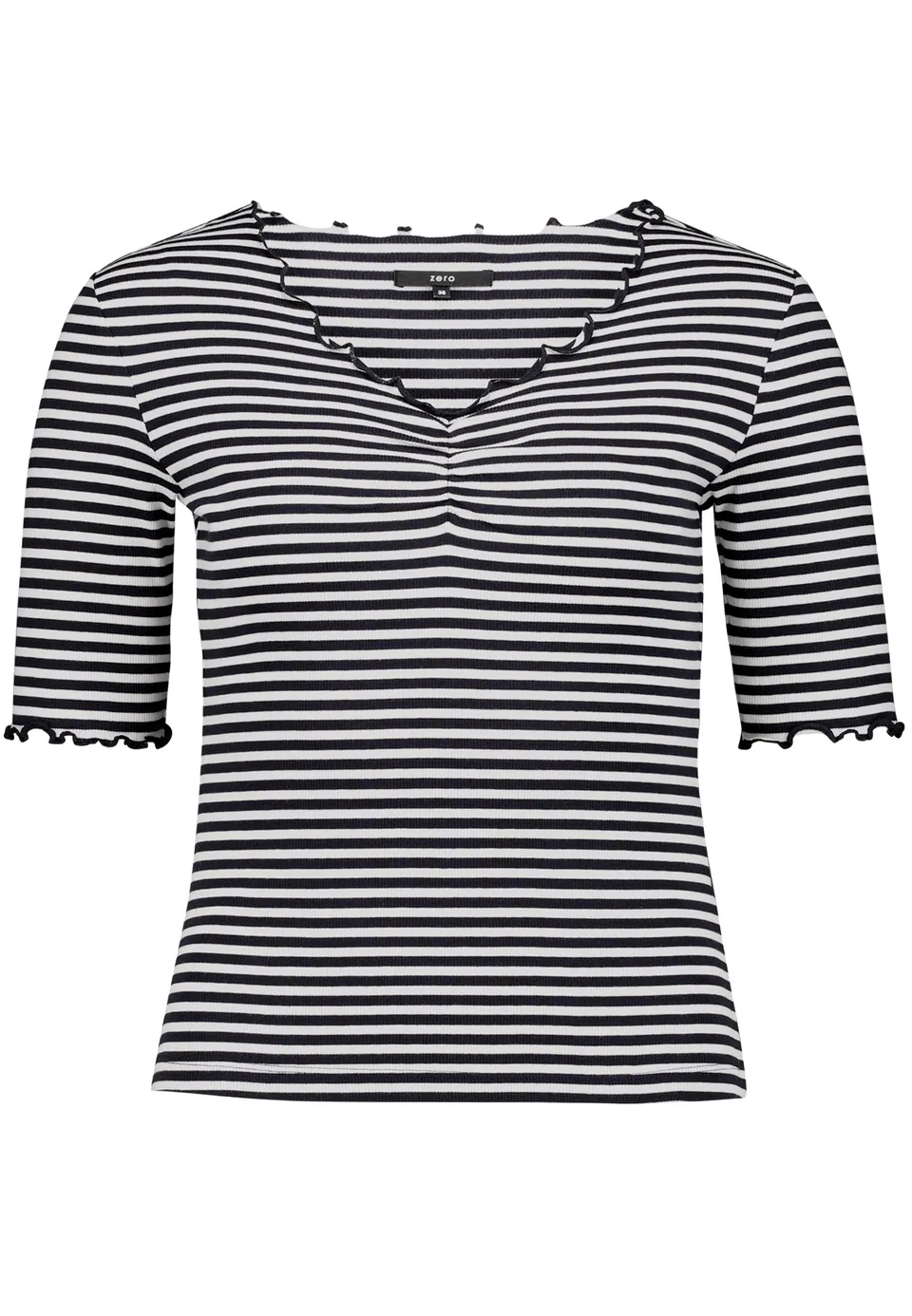 zero Shirt Kurz 1/2 Arm Shirt Herzausschnitt Bio-Baumwolle