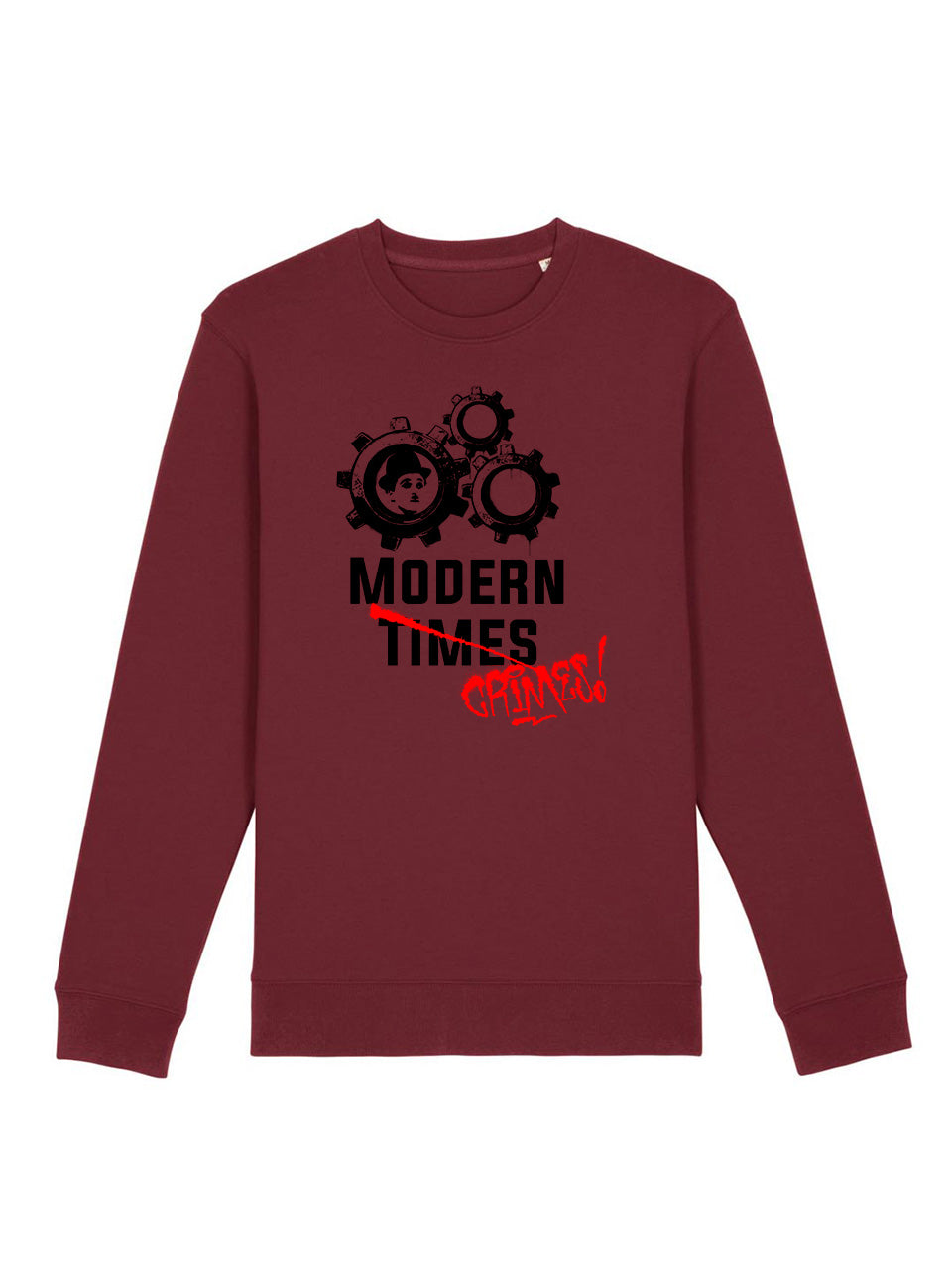 dna merch Moderne Zeiten Chaplin Sweatshirt Burgunderrot