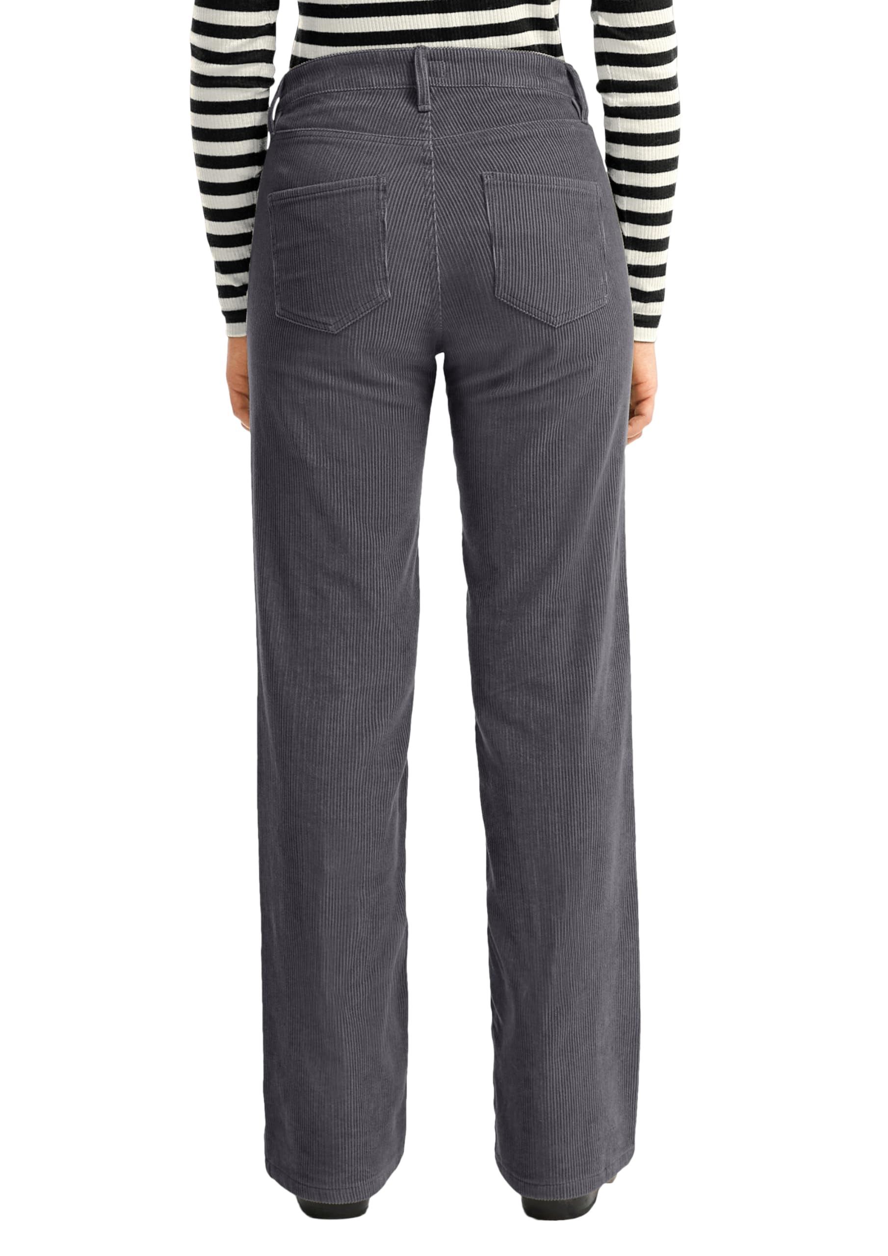 QS by s.Oliver Coated Trouser 2170529 Cordhose grau 42W/30L