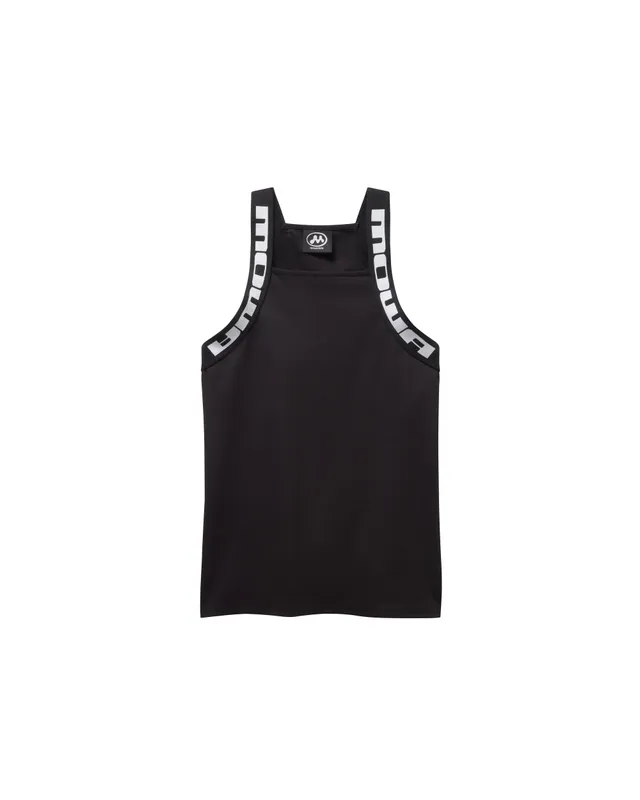 Mowalola Unit Vest Top Schwarz gerippt