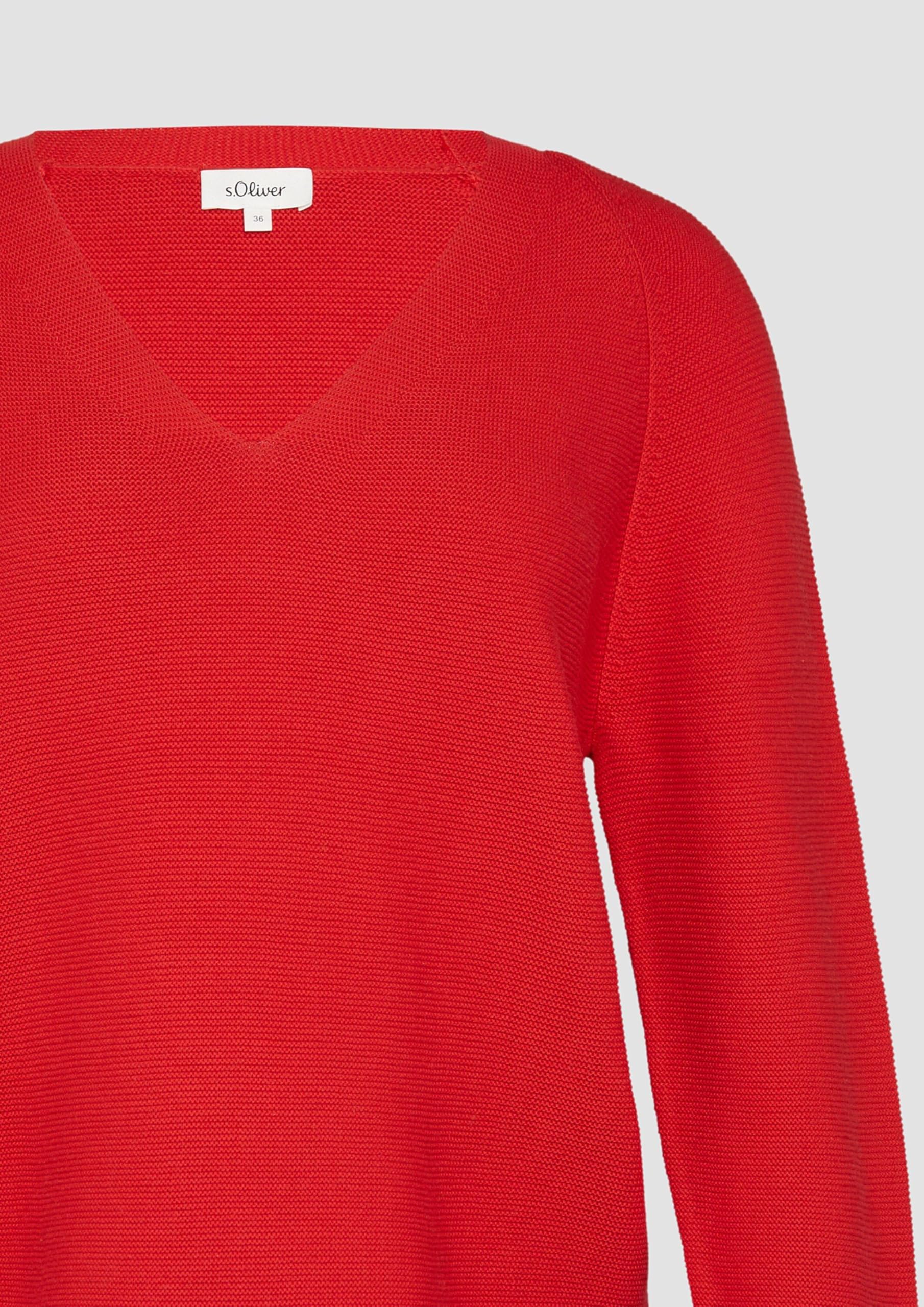 s.Oliver Junior Strickpullover gerippt V-Ausschnitt