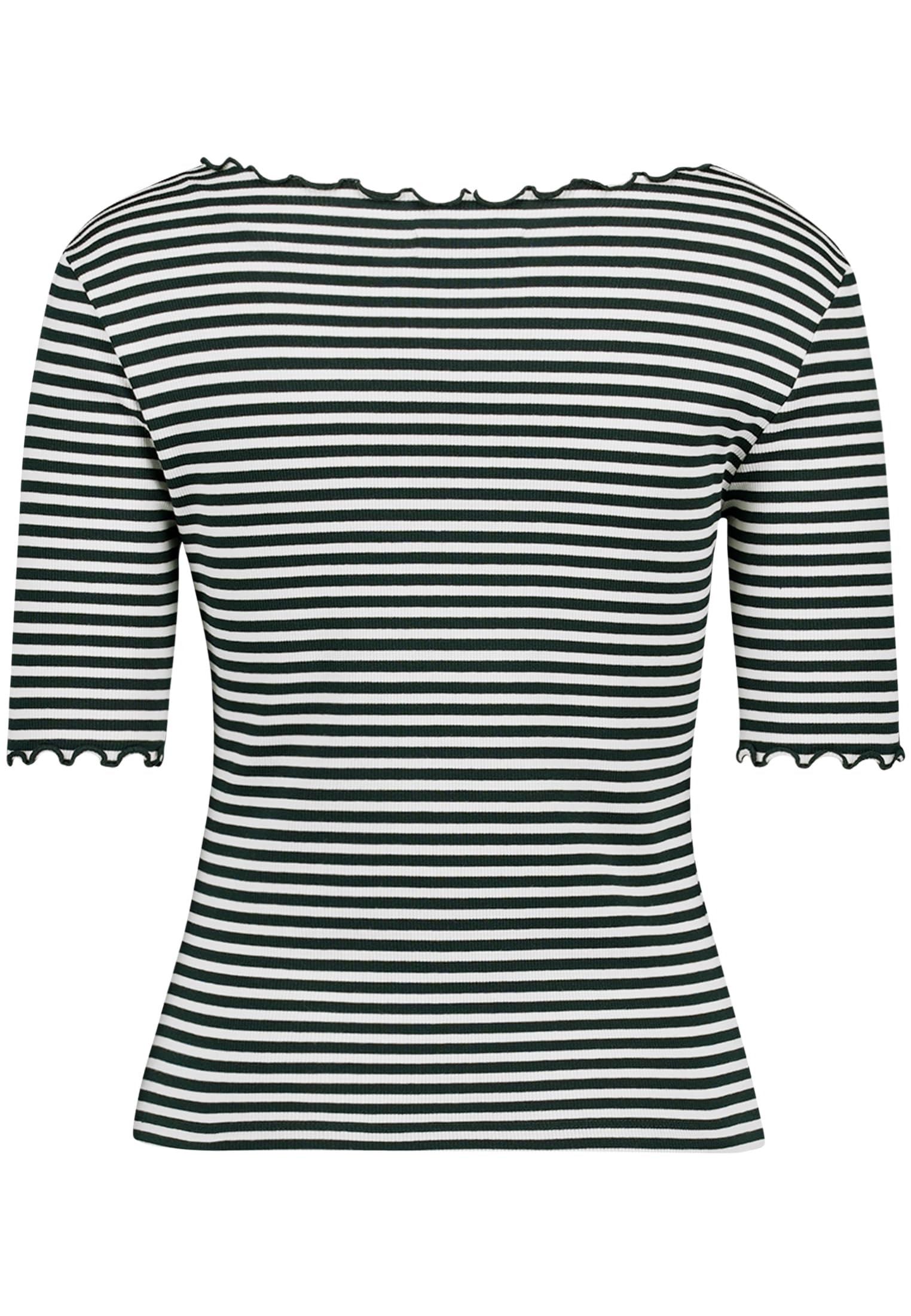 zero Halbarm-Shirt mit Raffung Shirt 38 Green Cream figurfreundlich