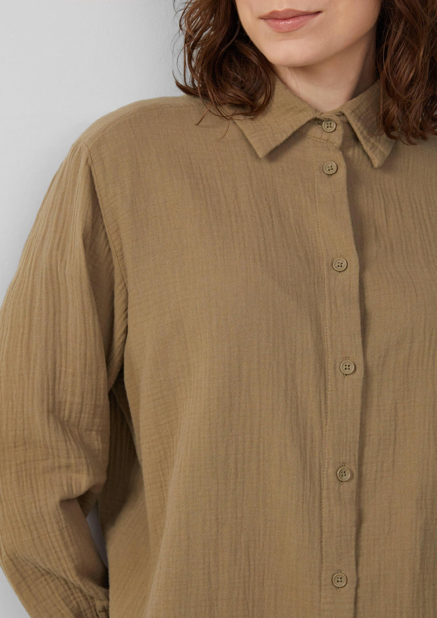 s.Oliver QS Musselin Hemdbluse Oversize Langarm