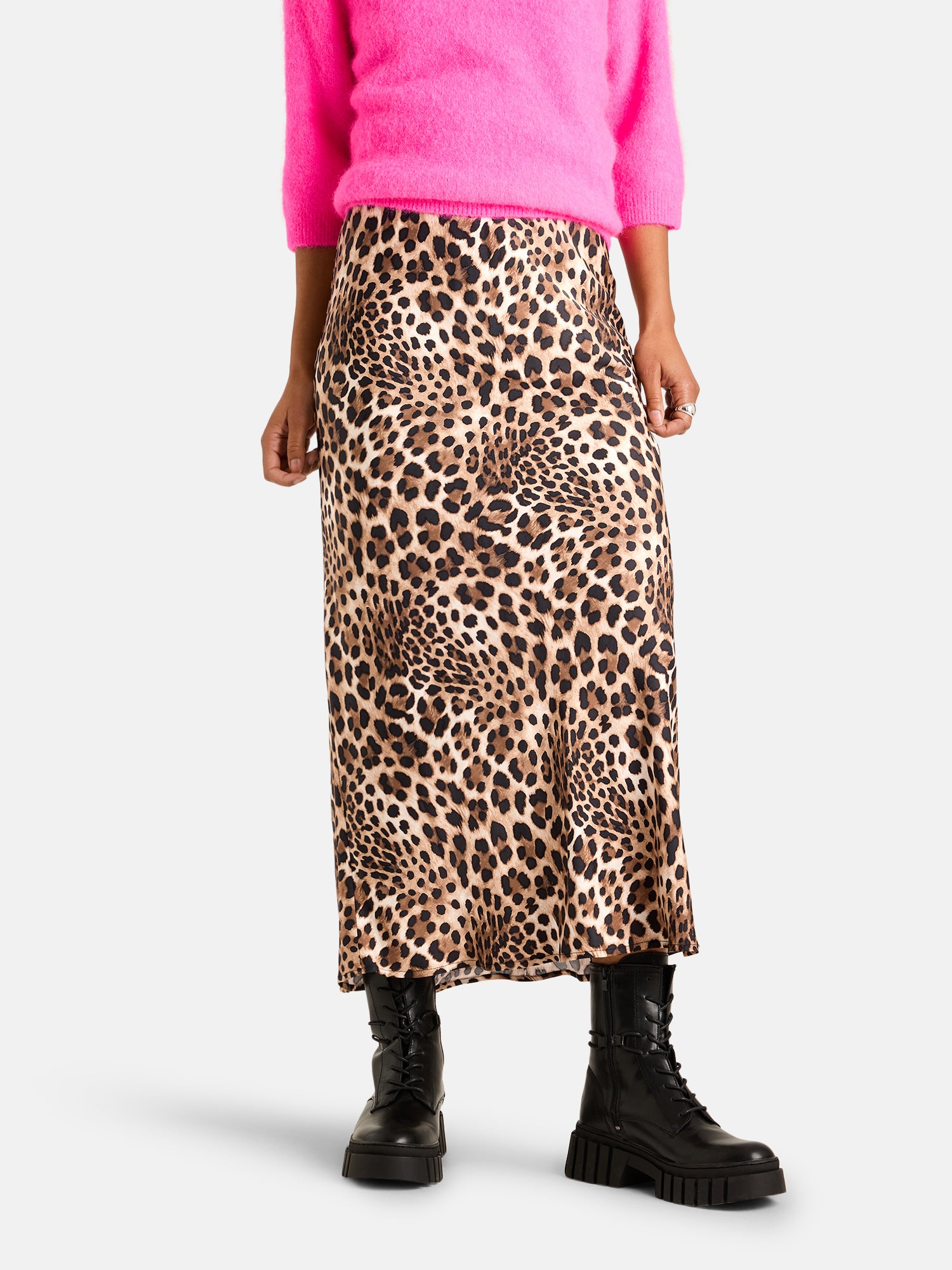 Lieblingsstück JunaL Rock Viskose brownie Satin Leo