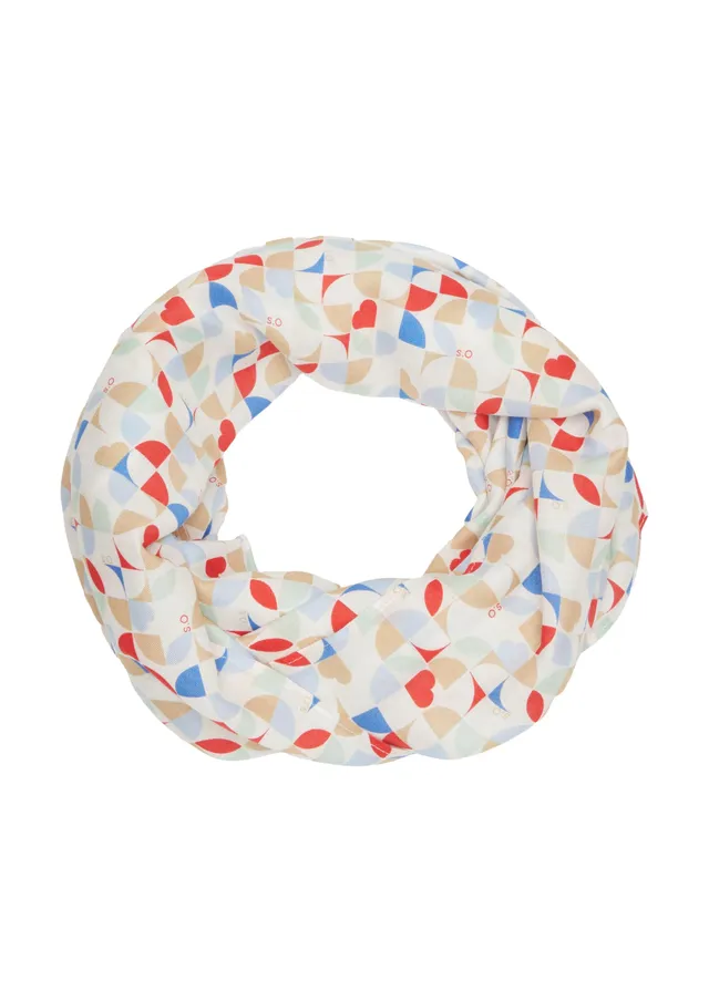 s.Oliver Loop Schal Viskose All-over-Print Damen weich