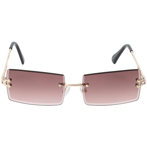 BEZLIT rechteckig randlos Sonnenbrille Braun UV400