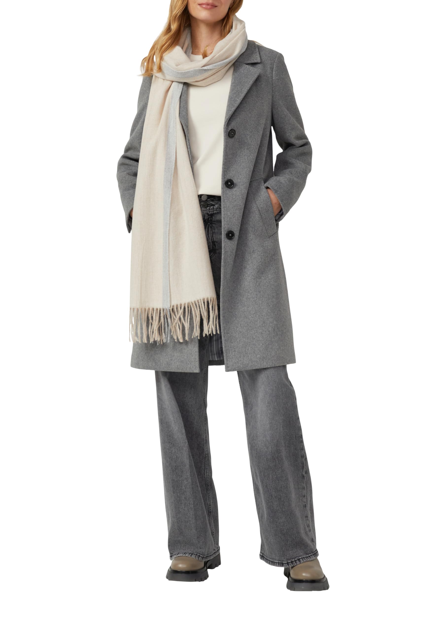 s.Oliver Junior Schal Fransen Colour-Blocking beige