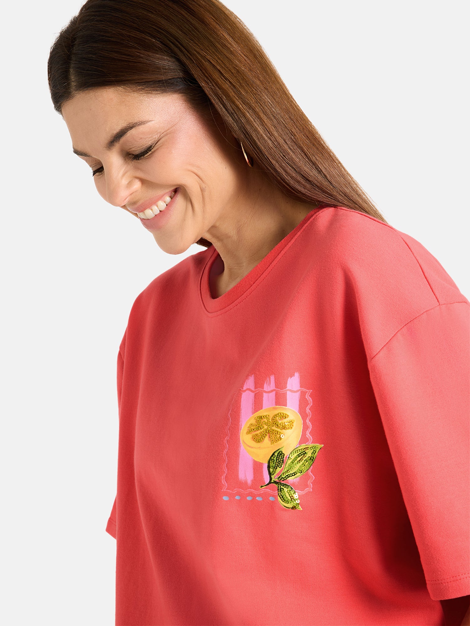 Lieblingsstück FriedaL T-Shirt sugar coral mit Elasthan
