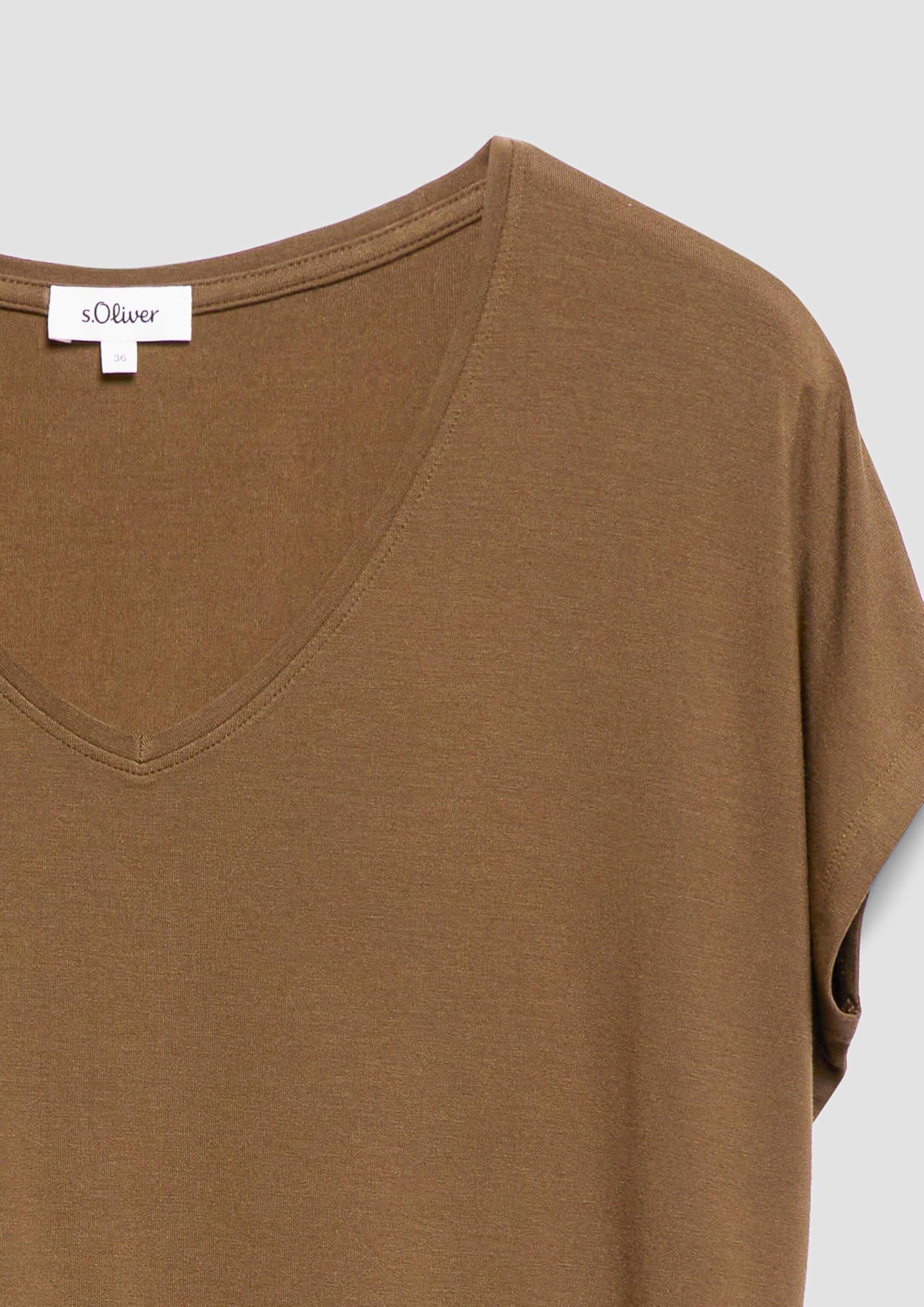 s.Oliver RED LABEL 2178717 T-Shirt V-Ausschnitt koralle