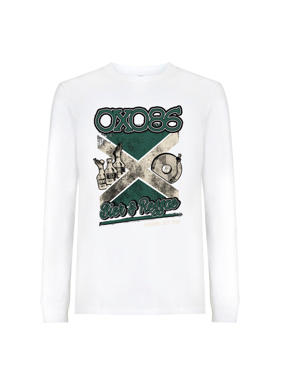 dna merch Oxo 86 Bier & Reggae Langarmshirt Schwarz Baumwolle