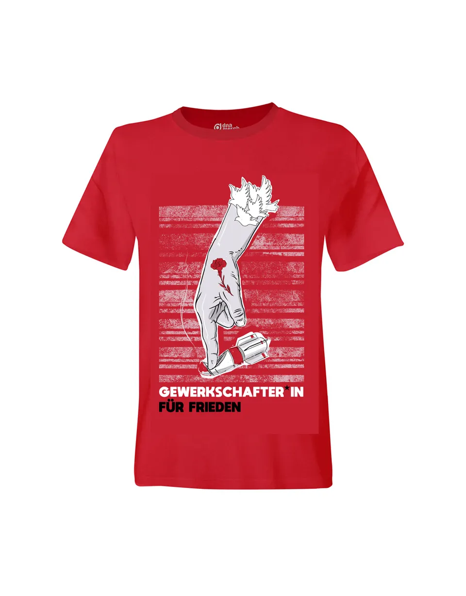 dna merch Gewerkschafterin Frieden T-Shirt Schwarz Biobaumwolle