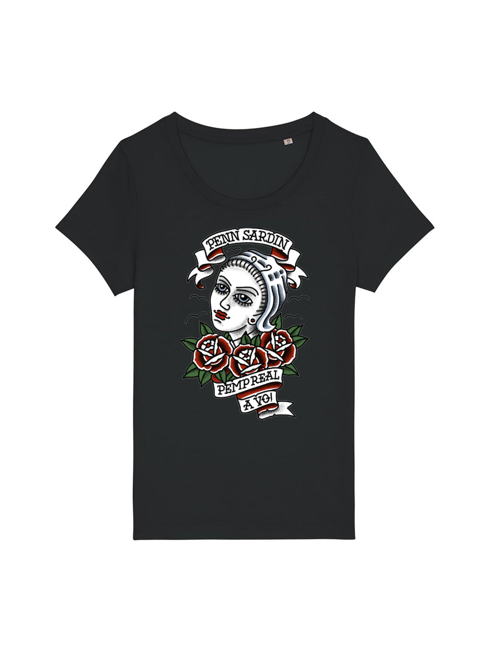 dna merch 161 Clothing Penn Sardin T-Shirt Damen Weiß Baumwolle