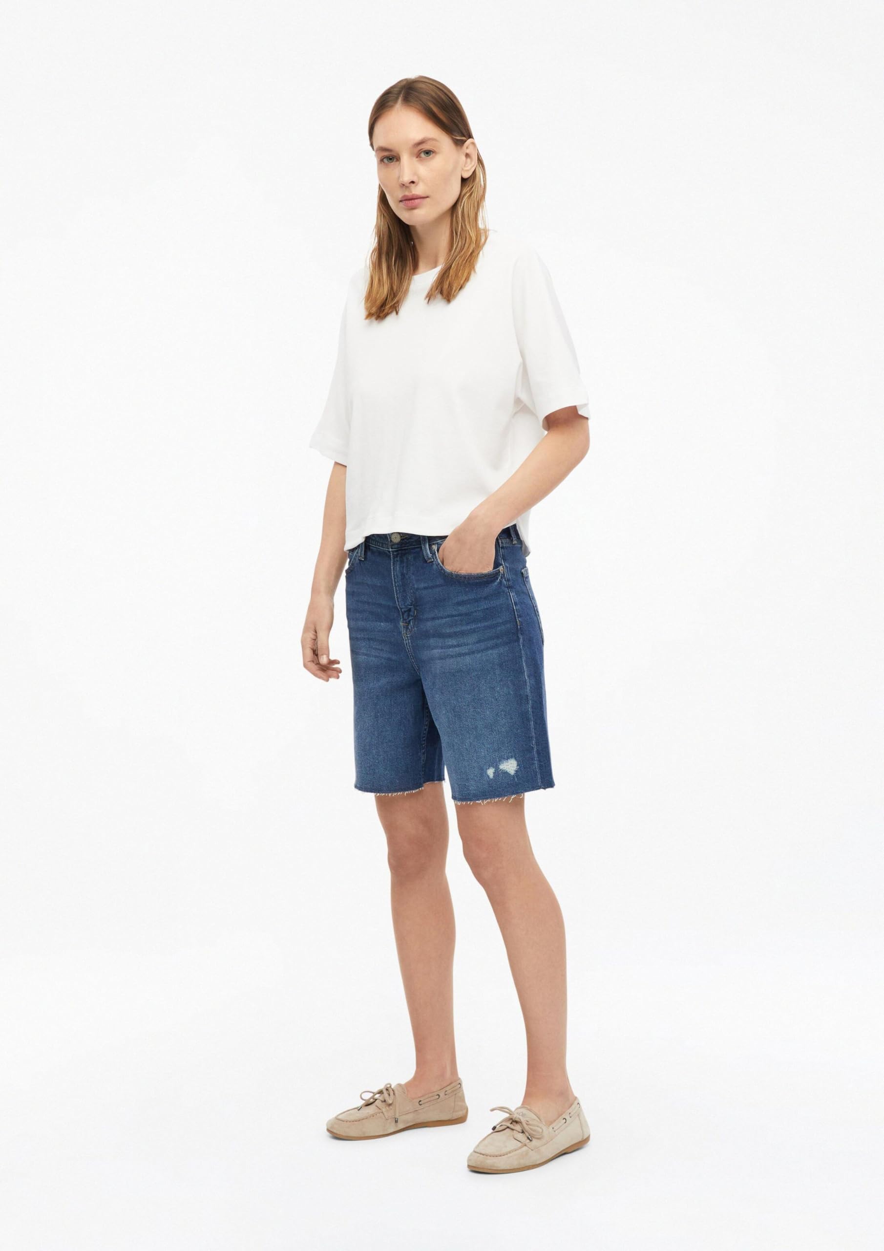 s.Oliver Red Label Suri Jeans-Shorts Damen High Rise Offener Saum