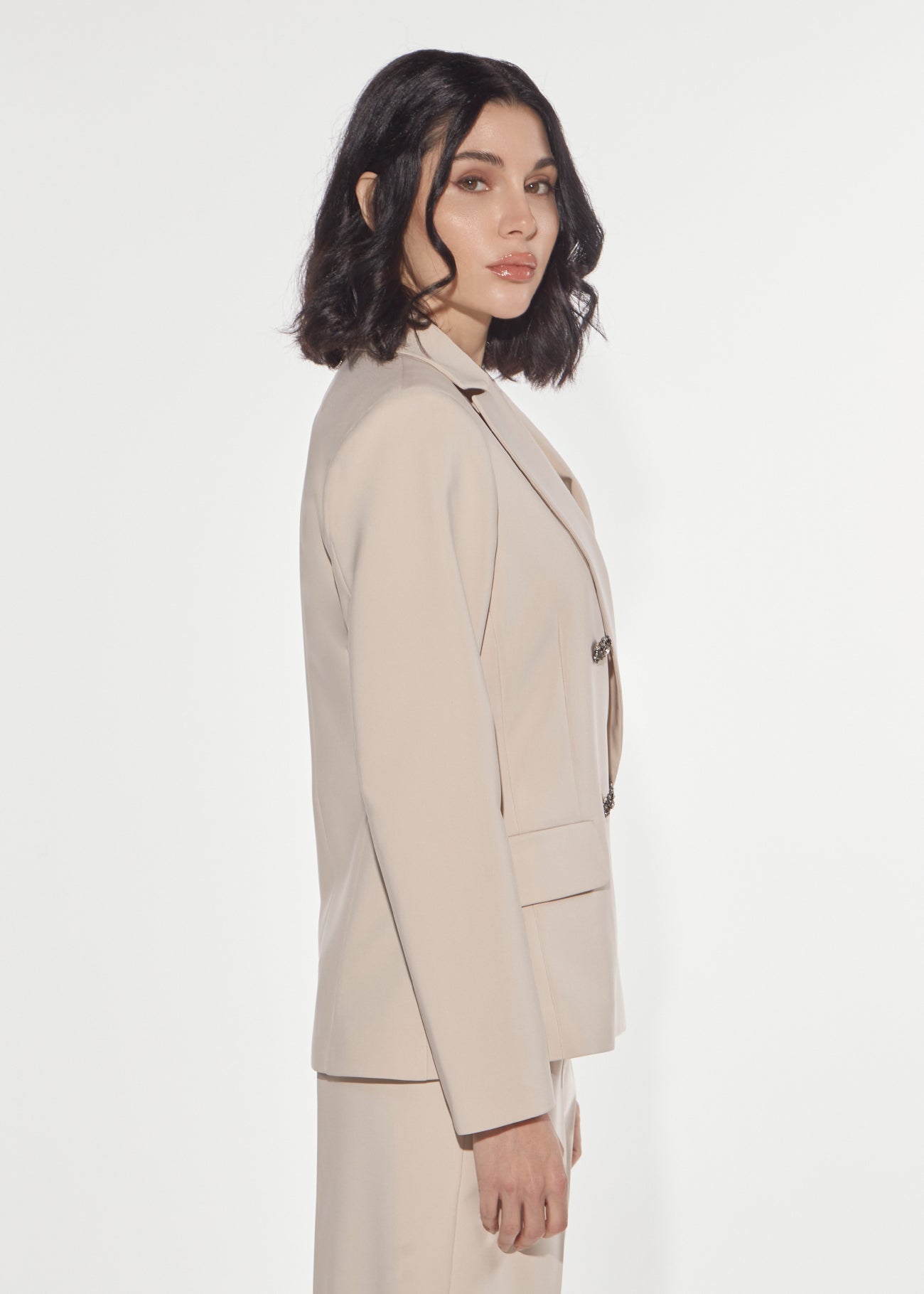Denny Rose Blazer Doppelreihig Ivory Schmuckknöpfe
