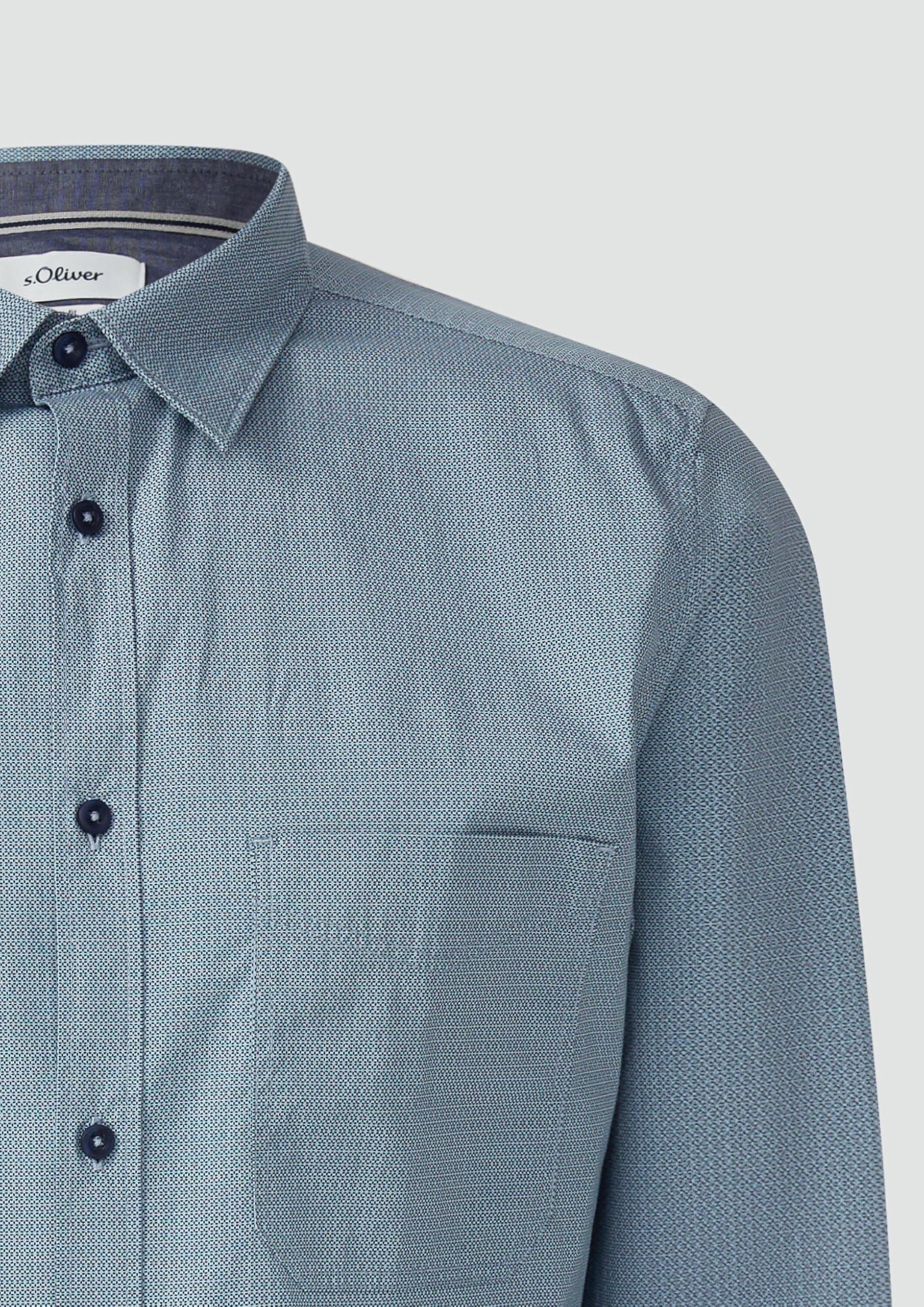 s.Oliver Slim Fit Hemd Herren hellblau Baumwolle