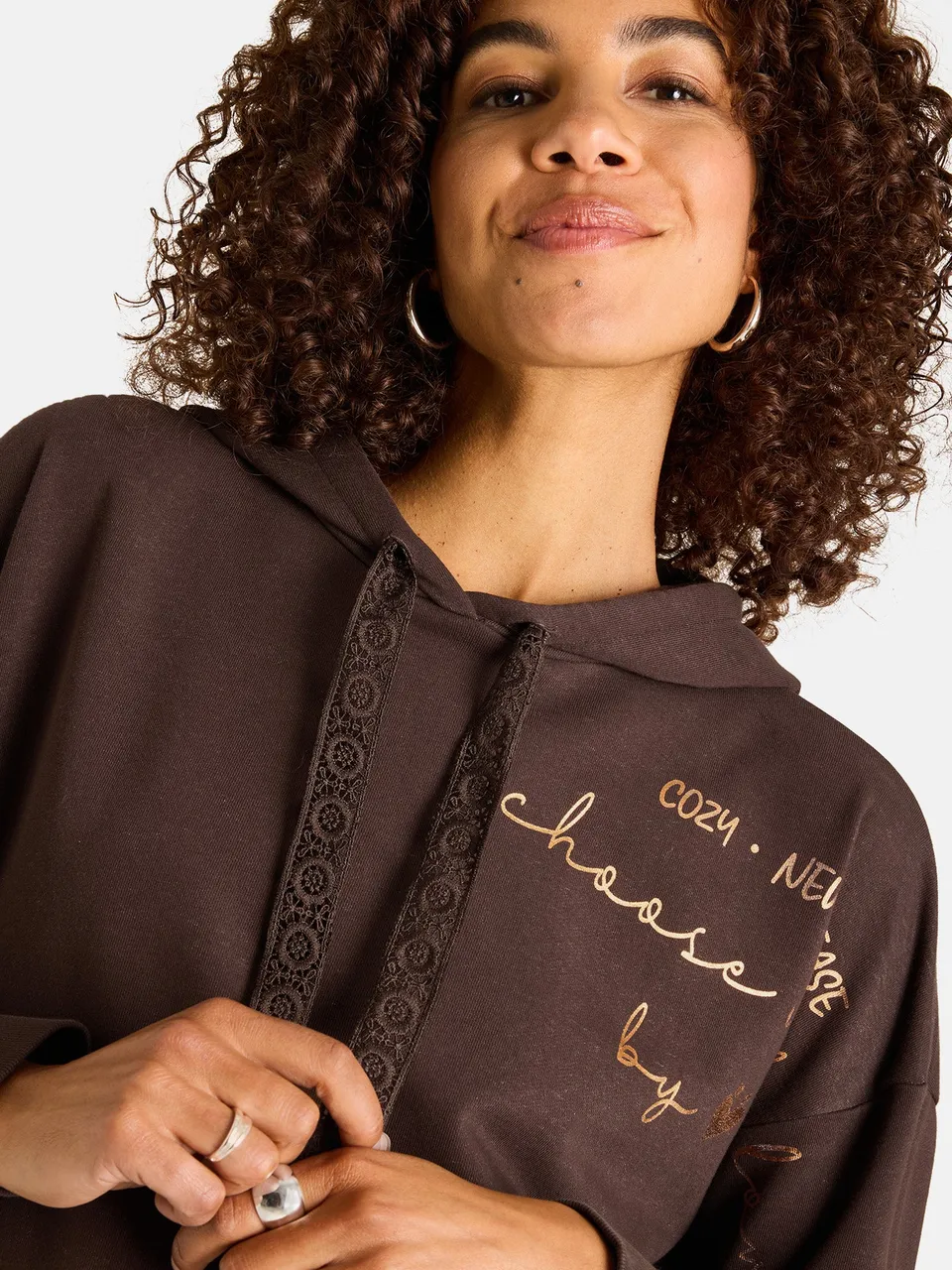 Lieblingsstück RixaL Hoodie Baumwollmix dark brown