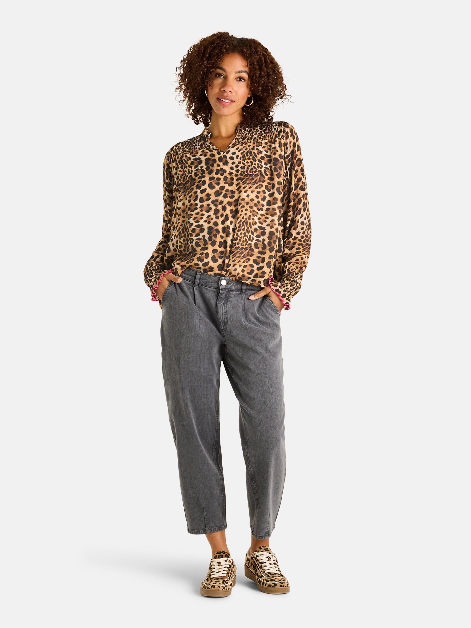 Lieblingsstück MimiL Bluse brownie Viskose Print