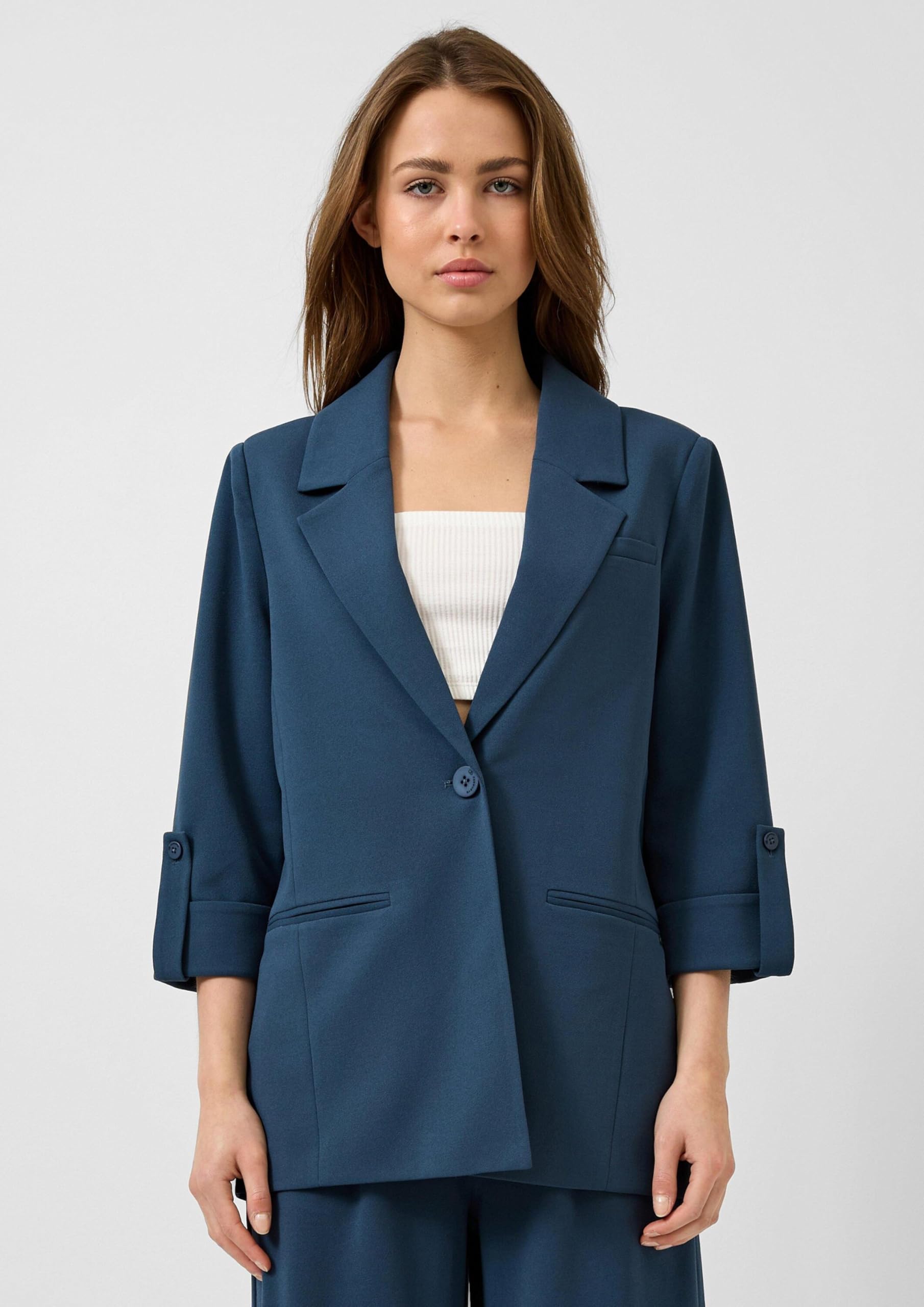 s.Oliver QS Blazer mit Turn-ups Gr. 40 tiefblau