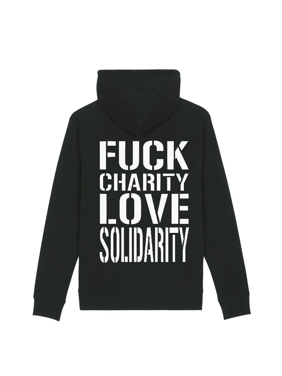 dna merch Fuck Charity Love Solidarity Hoodie