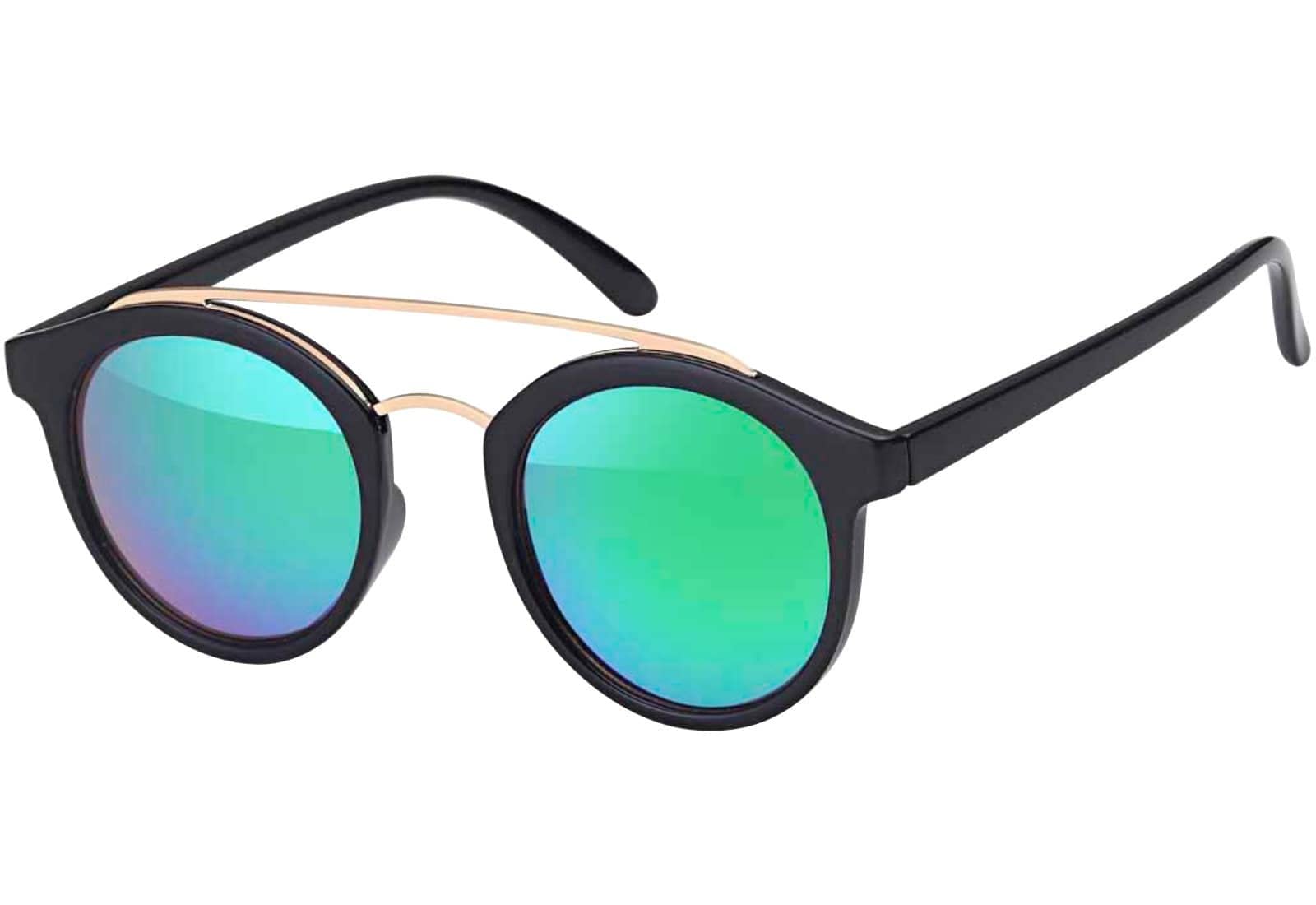 BEZLIT Unisex Sonnenbrille Doppelsteg Schwarz Gold UV400