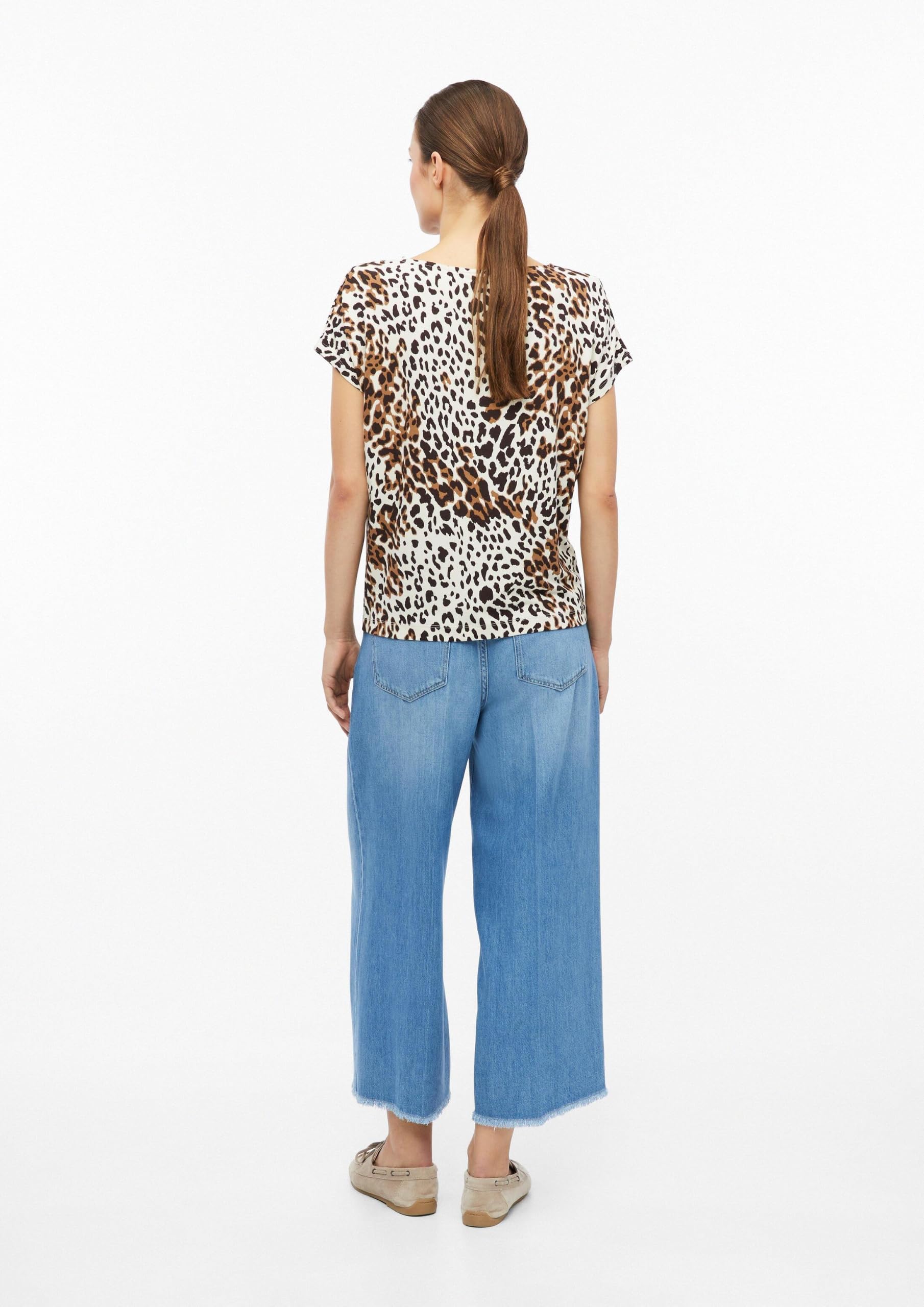 s.Oliver T-Shirt Relaxed Weiß Allover Gr.44