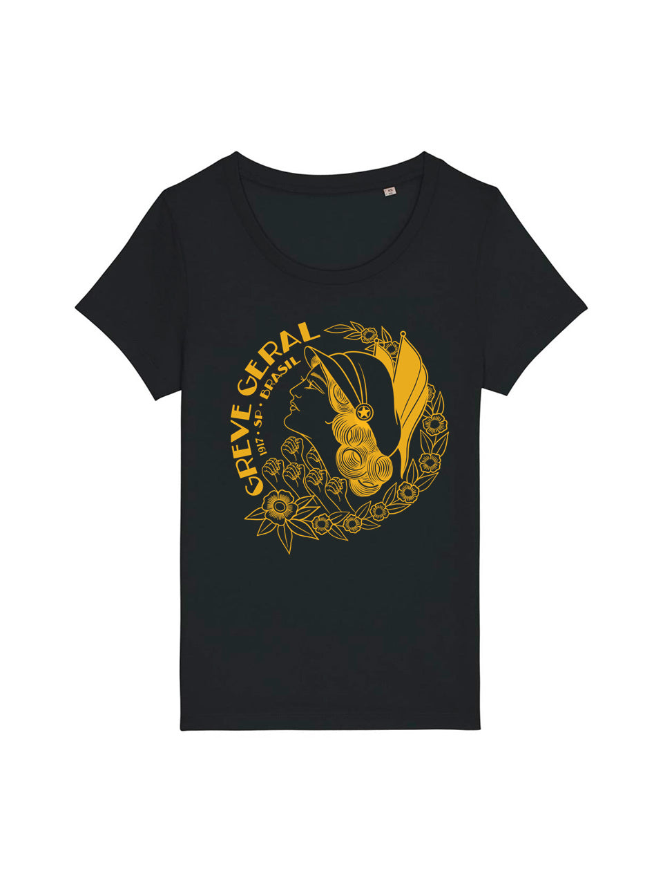 dna merch Greve Geral SP 1917 Frauen T-Shirt Schwarz Bio