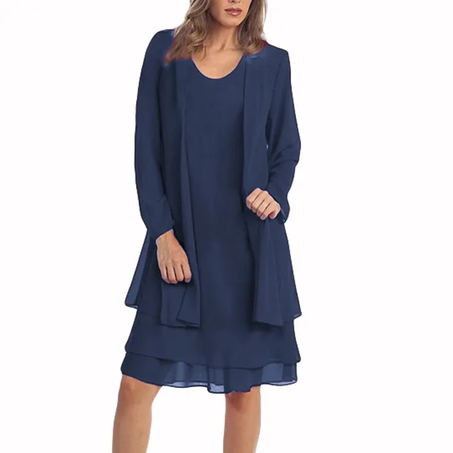 Singular AG Cocktailkleid zweiteilig Marine knielang