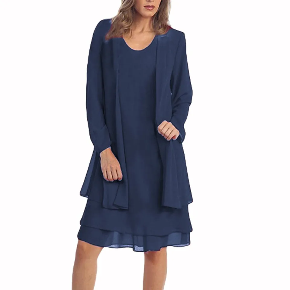 Singular AG Cocktailkleid zweiteilig Marine knielang