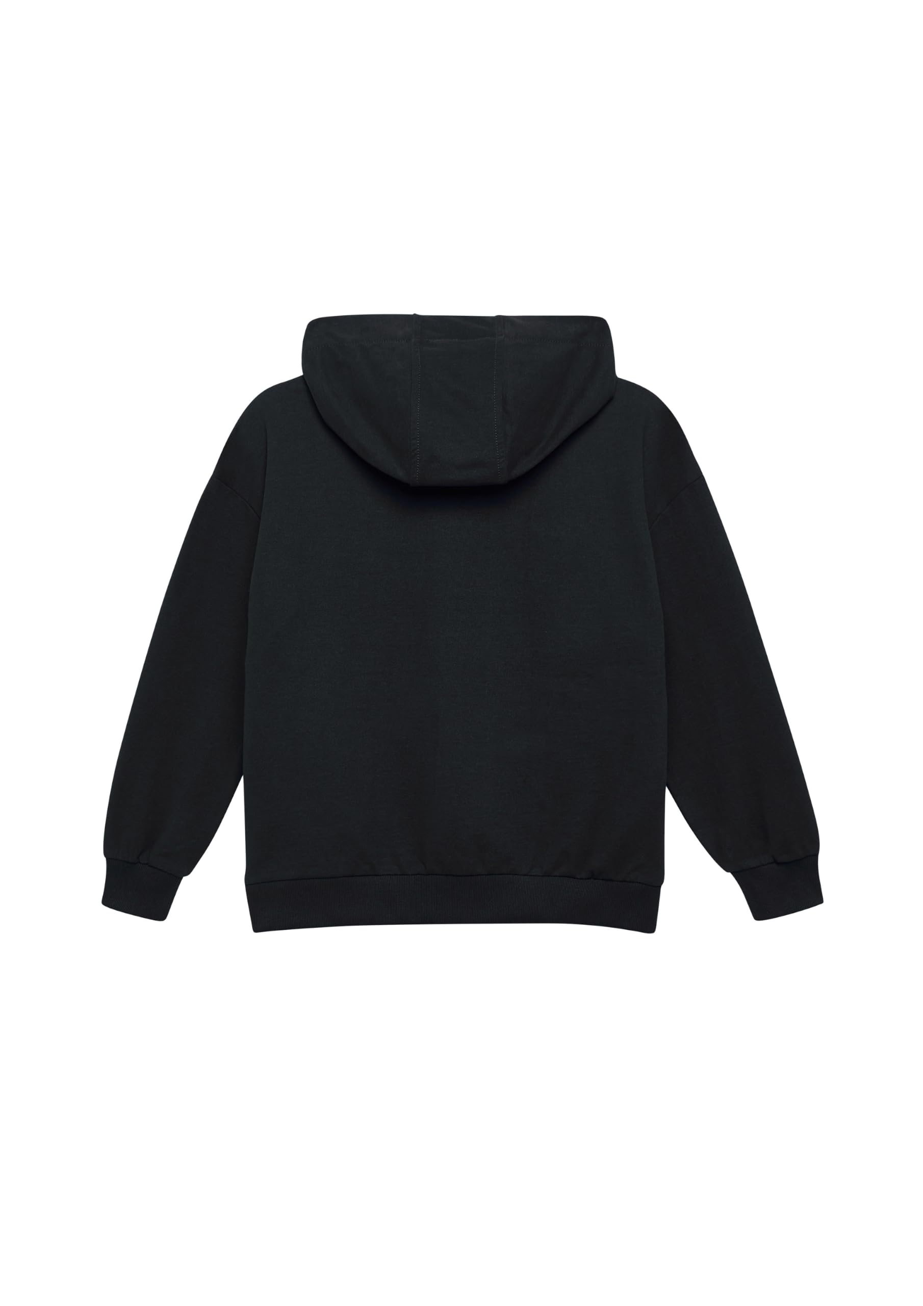 s.Oliver Oversized Hoodie Schwarz Schrift-Print Känguru