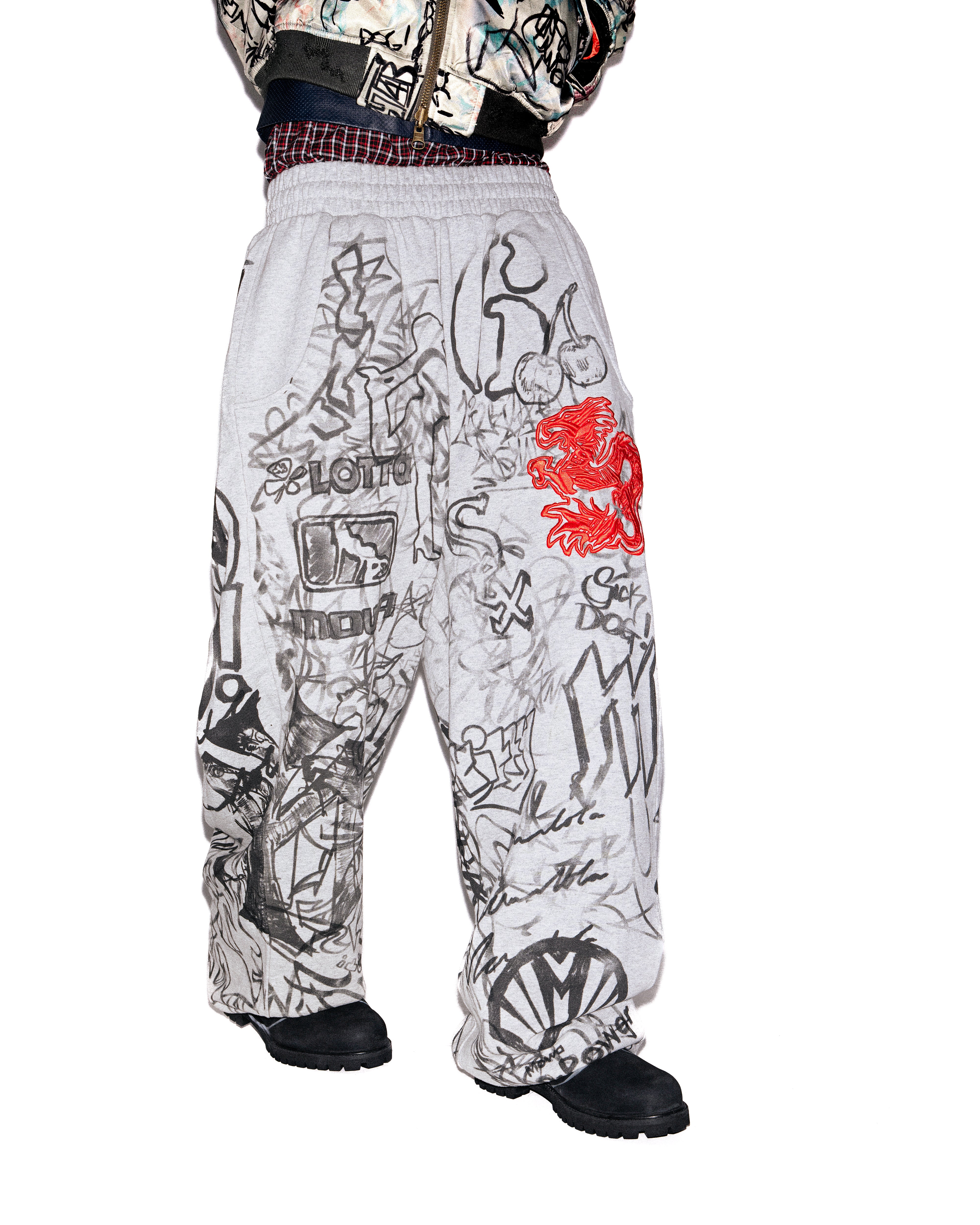 Mowalola Graffiti Track Pants Jogginghose Grau