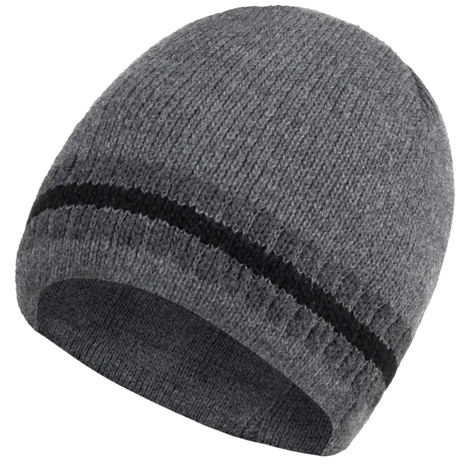 BEZLIT Beanie Strickmütze Grau zweilagig warm
