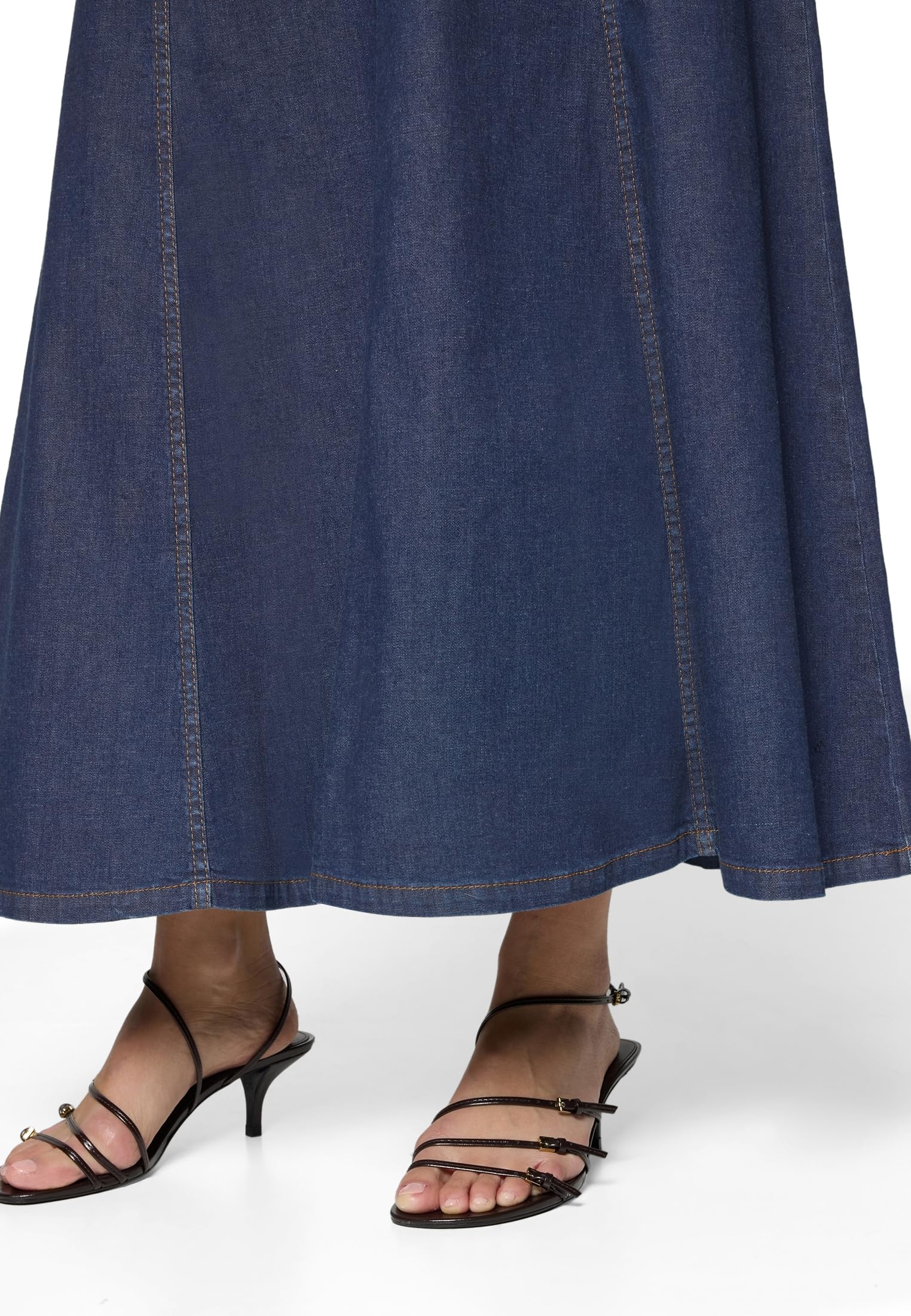 zero Jeansrock Maxi A-Linie Damenrock 40 Dark Blue Denim lang