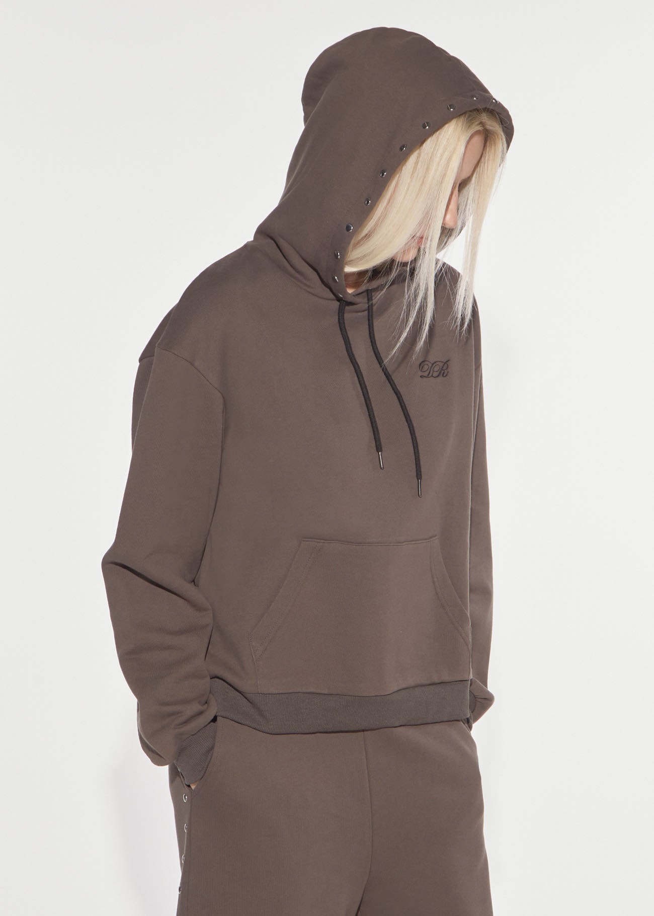 Denny Rose Eclectic Hoodie Army Grey Baumwolle