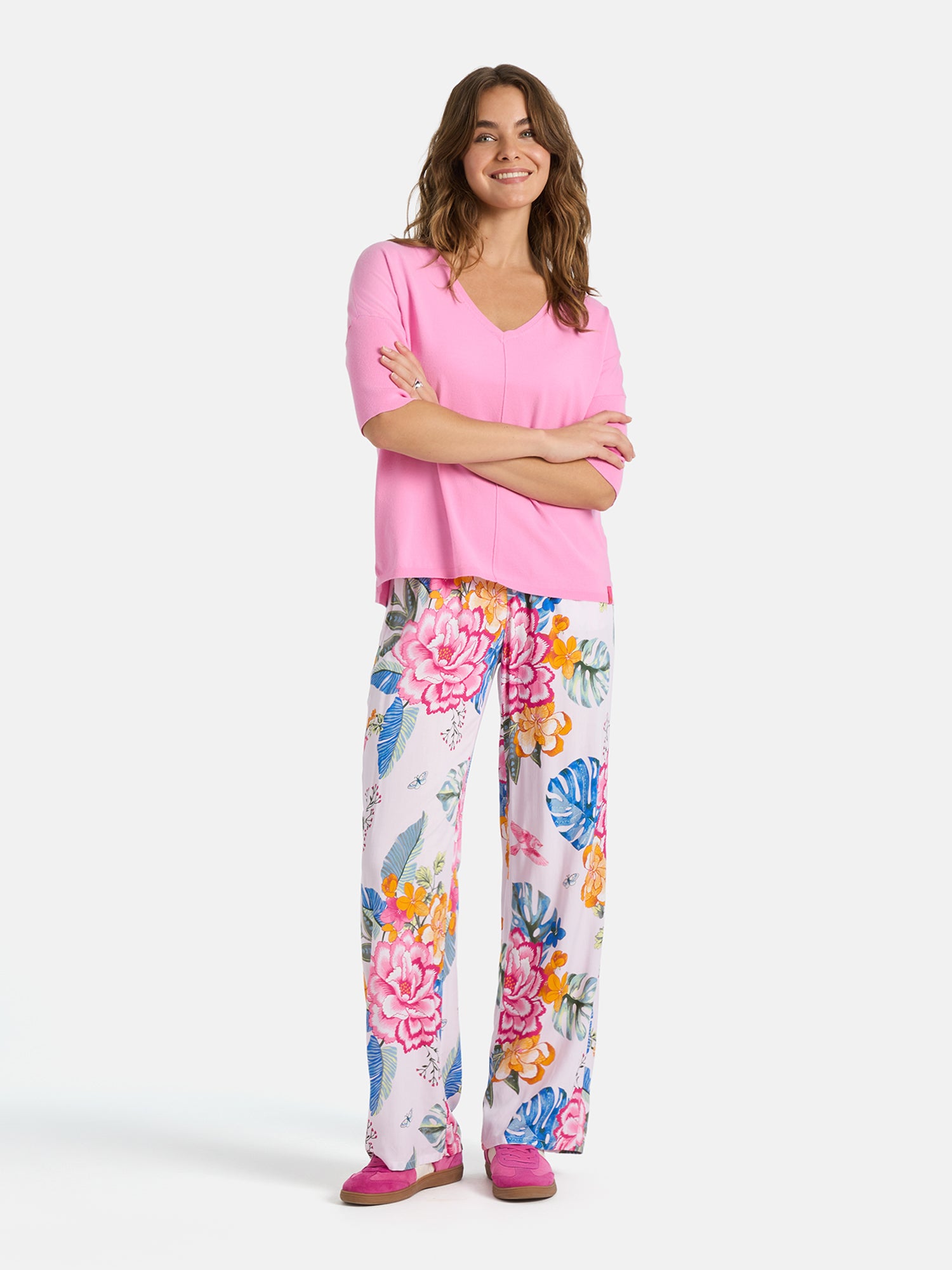 Lieblingsstück Wide Leg Hose Viskose pastel pink weit