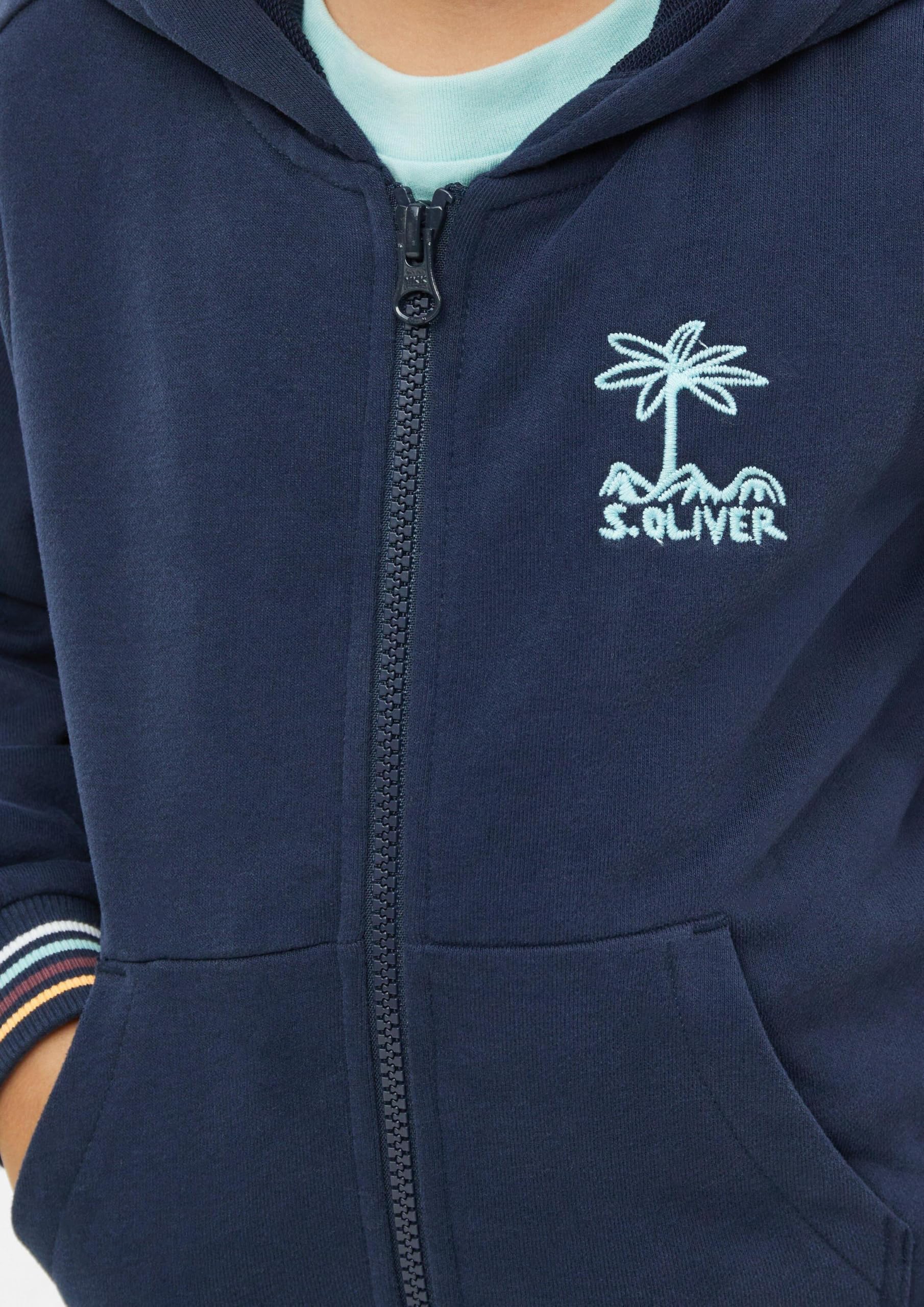 s.Oliver Red Label Sweatjacke mit Stickerei Kinder bordeaux
