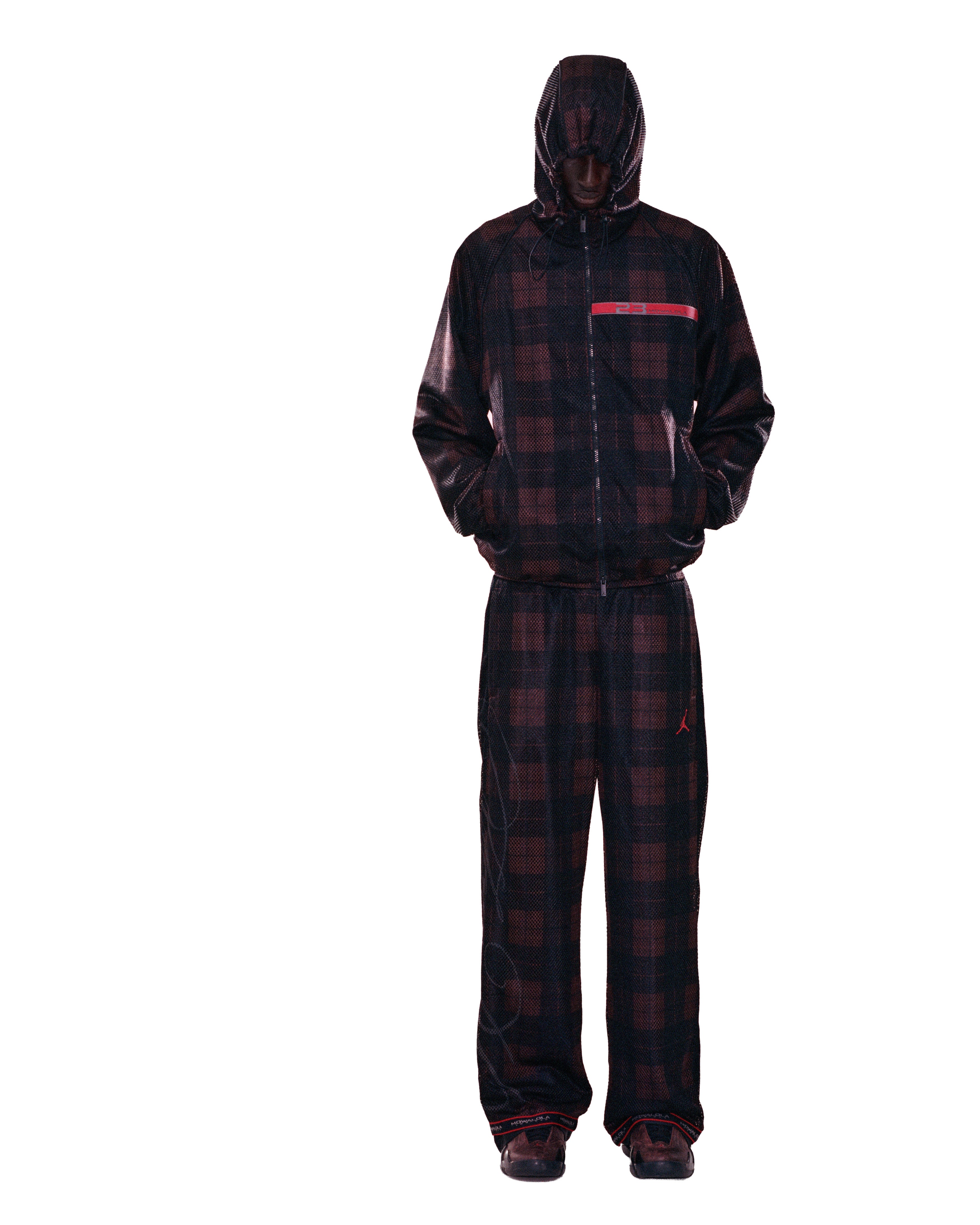 Mowalola Jordan Track Pants Hose Schwarz Mesh