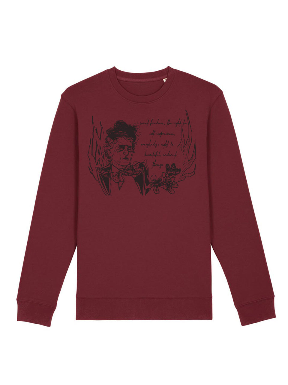 dna merch Freiheit Emma Goldman Rundhalspullover Damen Baumwolle